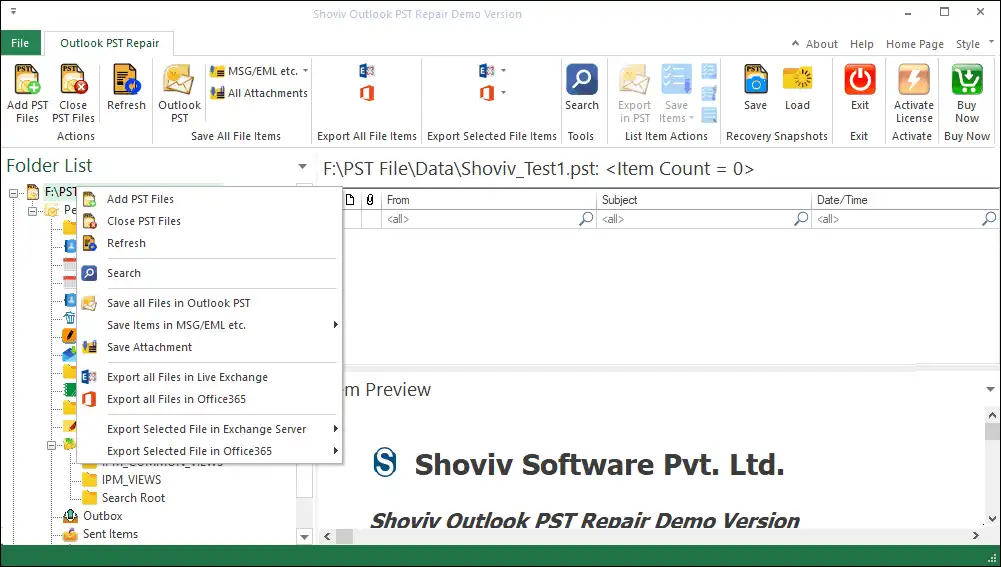 Herramienta de reparación PST de Shoviv Outlook - Solución confiable para reparar archivos PST corrompidos o inaccesibles sin esfuerzo. media 3
