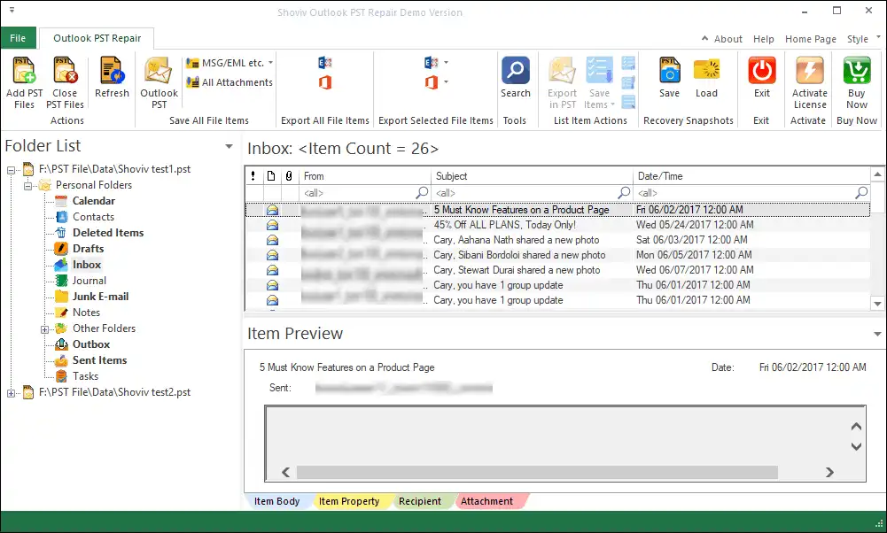 Herramienta de reparación PST de Shoviv Outlook - Solución confiable para reparar archivos PST corrompidos o inaccesibles sin esfuerzo. media 4