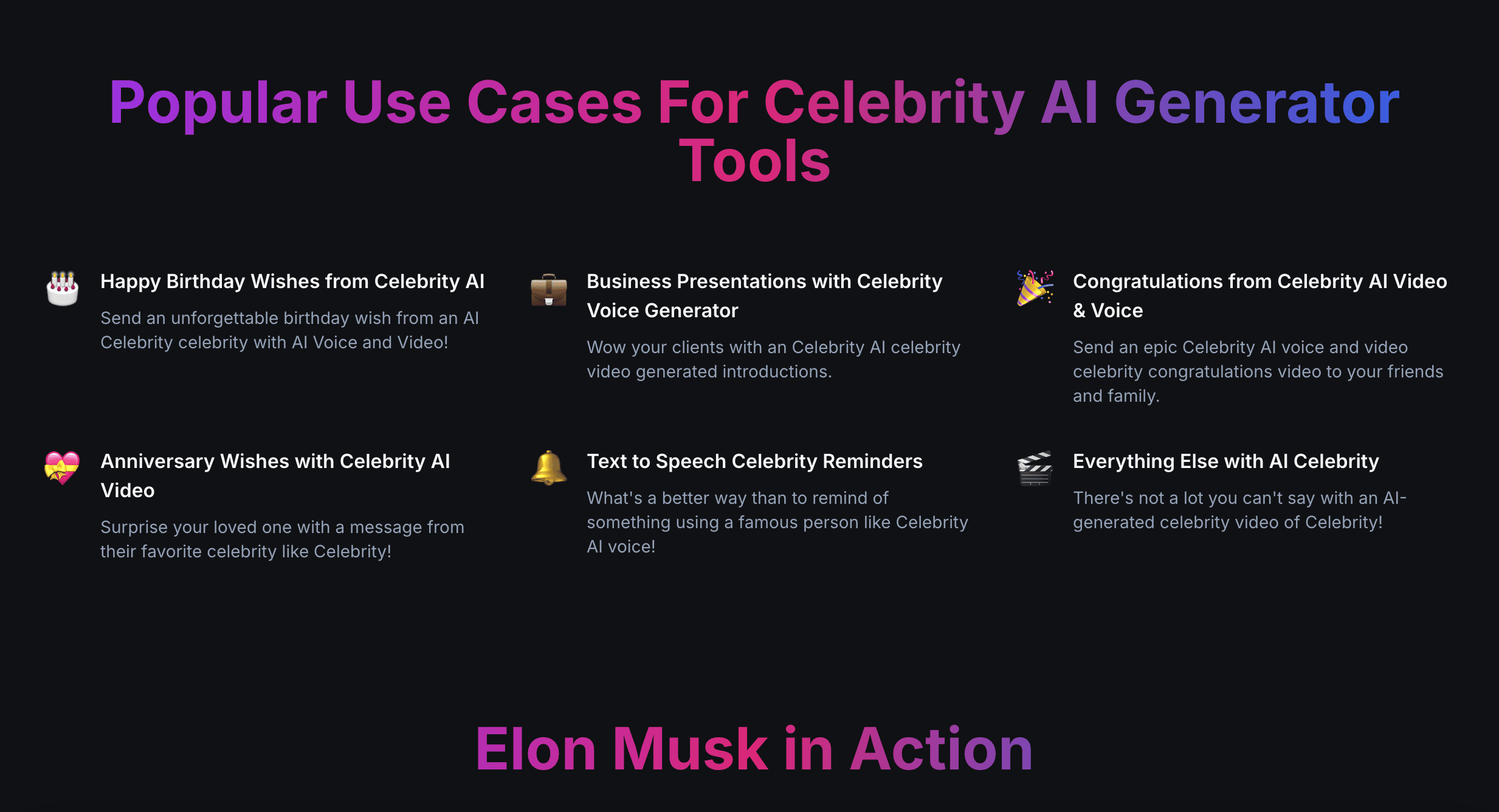 Celebrity AI - Celebrityai |Crea video di celebrità e clonazione vocale media 1