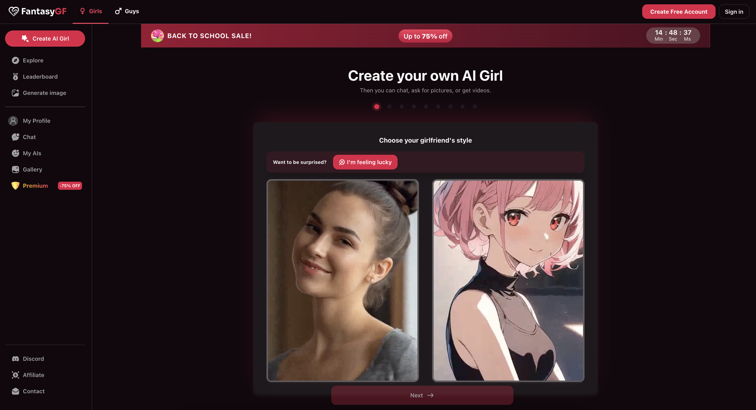FantasyGF.com - 프라이버시 중심 AI 여자 친구와 매운 채팅 미디어 1