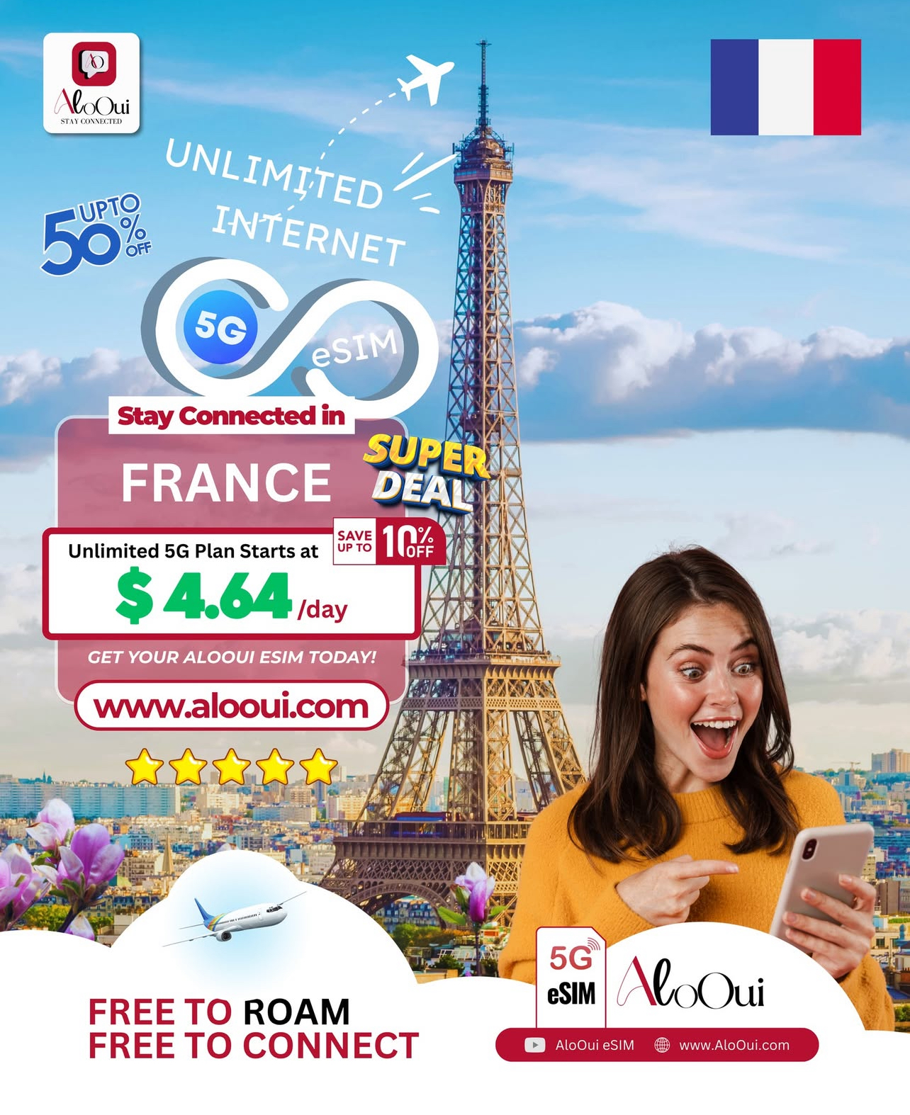 AloUoui EG - Resta connesso ovunque viaggi, salutando le tasse di roaming. media 6