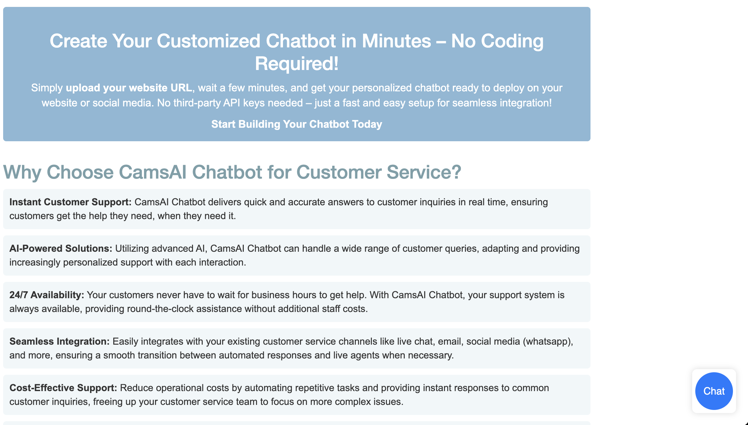 Camsai chatbot