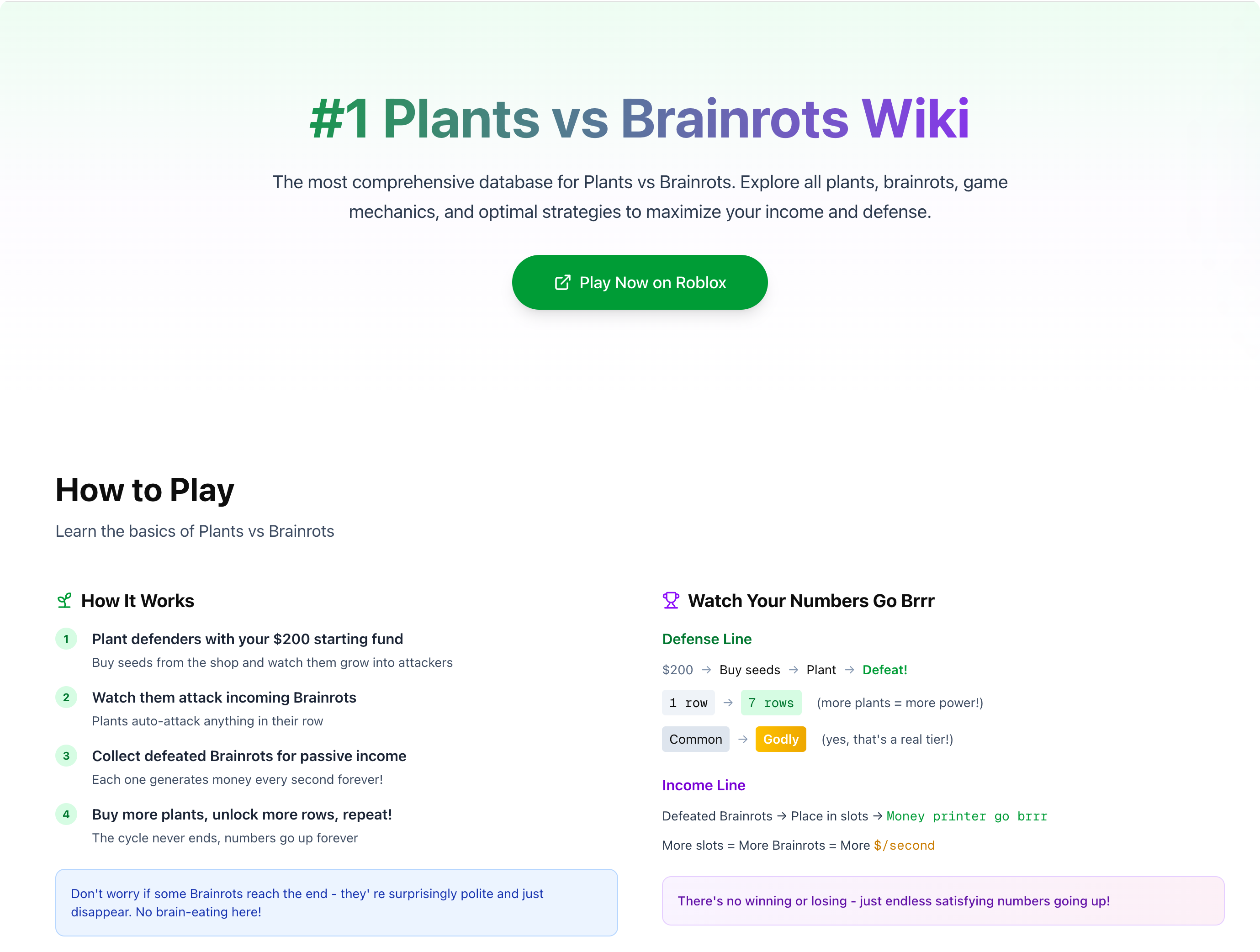 #1 Plants vs Brainrots Wiki