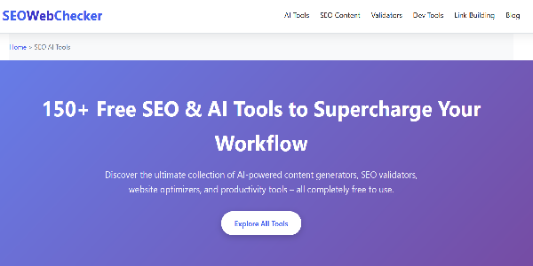 Média SEOWebChecker - Outils d'IA SEO dans l'automatisation 2