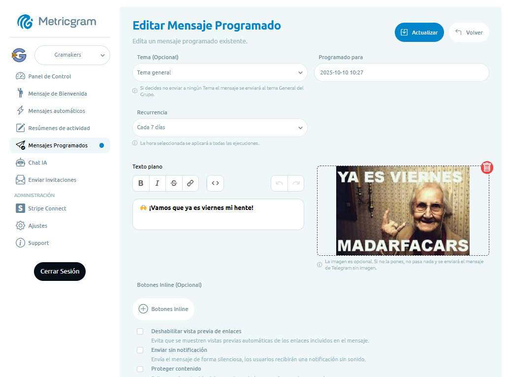 Média Métriquegramme - Gérez facilement votre communauté Telegram 2