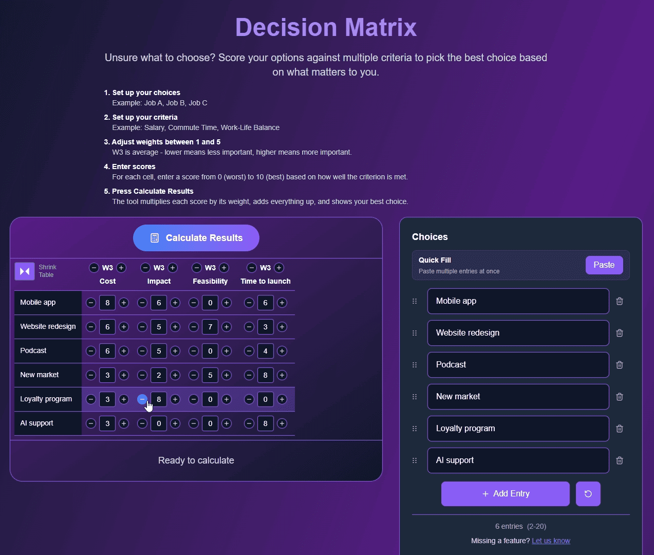 Mídia 1 de JiffyChoice - Make Decisions in a Jiffy