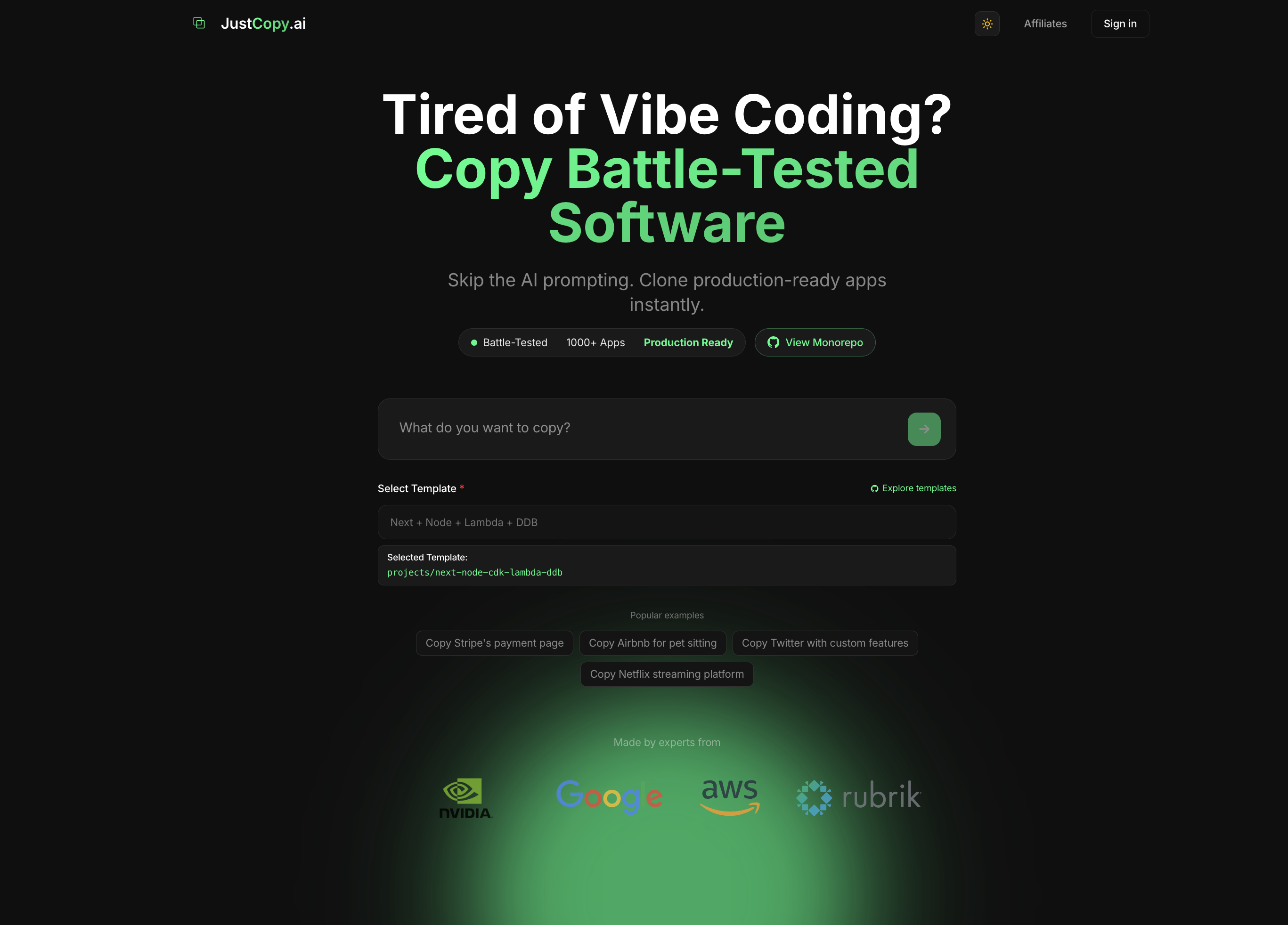 JustCopy.AI - Vibe 코딩에 지치셨나요?검증된 소프트웨어 복사 미디어 2