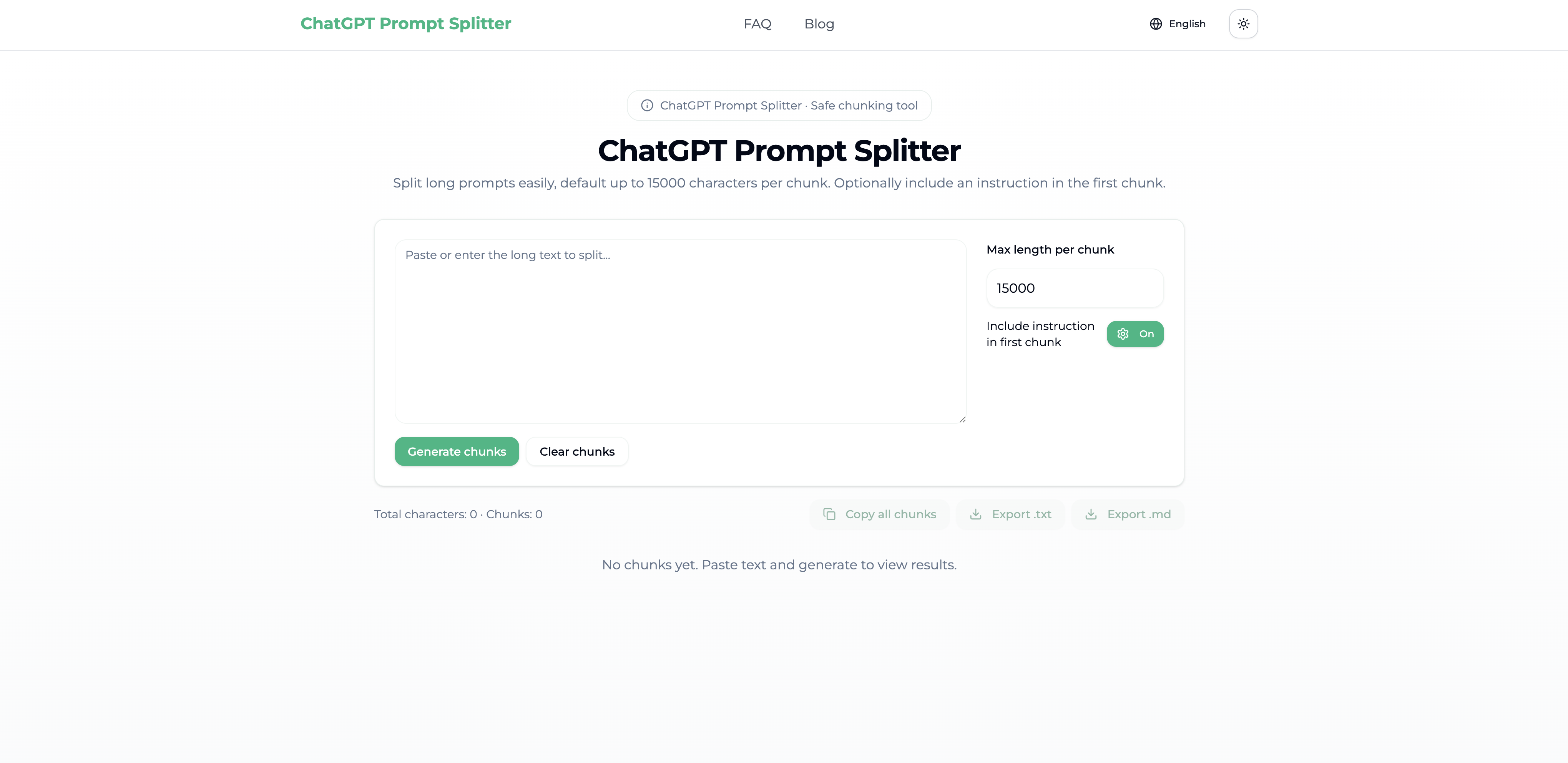 Chatgpt 프롬프트 스플리터 - ChatGPT 프롬프트 분할기 — 긴 프롬프트를 안전하게 분할 미디어 1