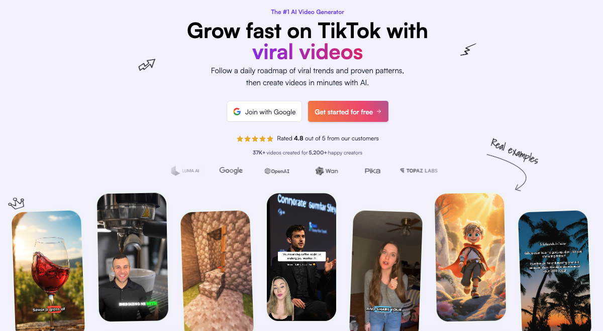중독된 AI - 바이럴 영상으로 TikTok에서 빠르게 성장하세요.Follow a daily roadmap of viral trends and proven patterns, then create videos in minutes with AI. 미디어 1