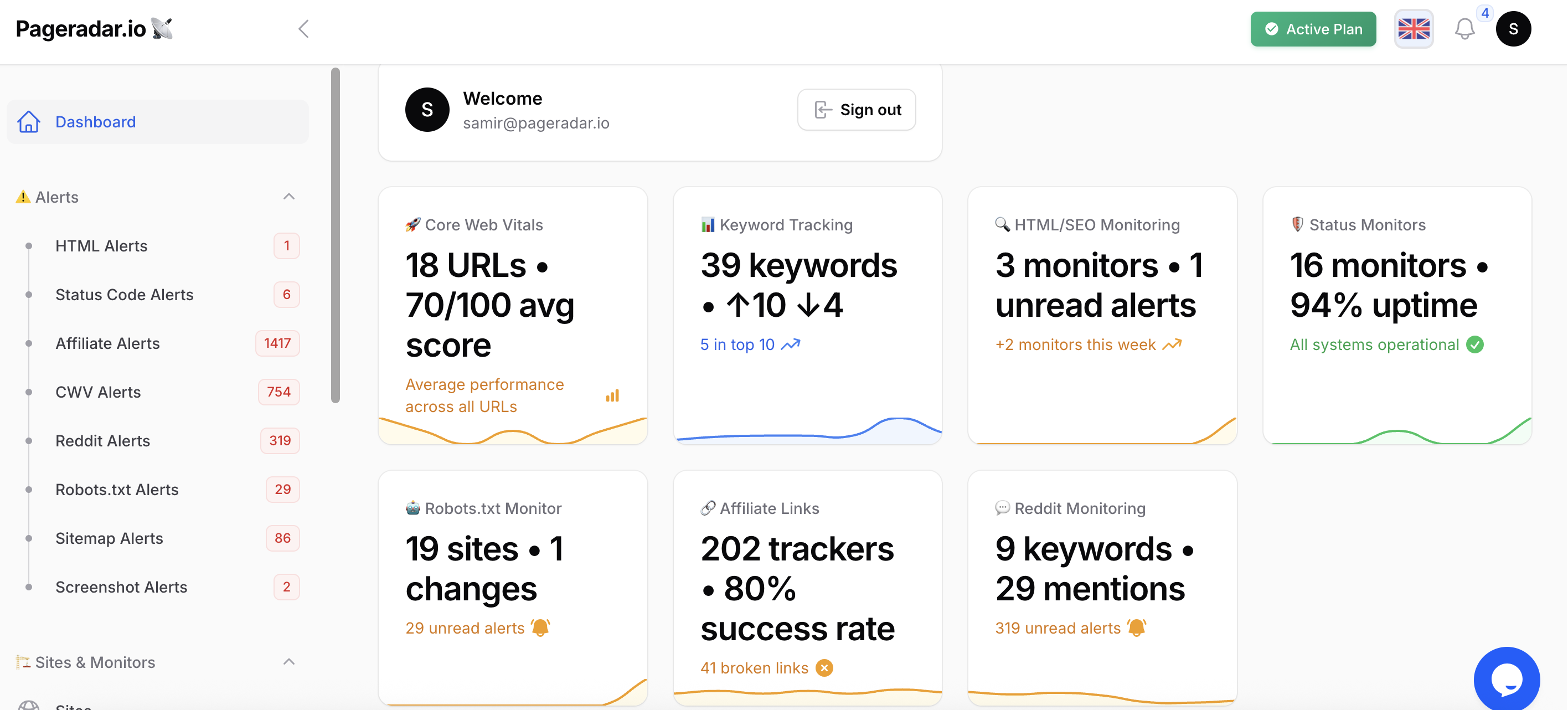 파그라다르 - 최고의 SEO 알림 추적기 - Google보다 먼저 문제를 포착하세요 미디어 1