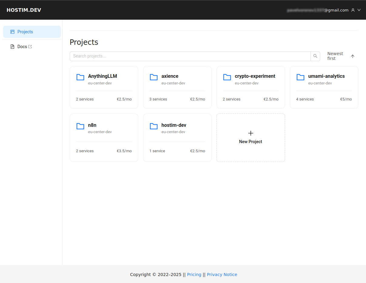 Hostim.dev - Docker 앱 배포 - YAML이나 설정이 필요하지 않습니다. 미디어 2