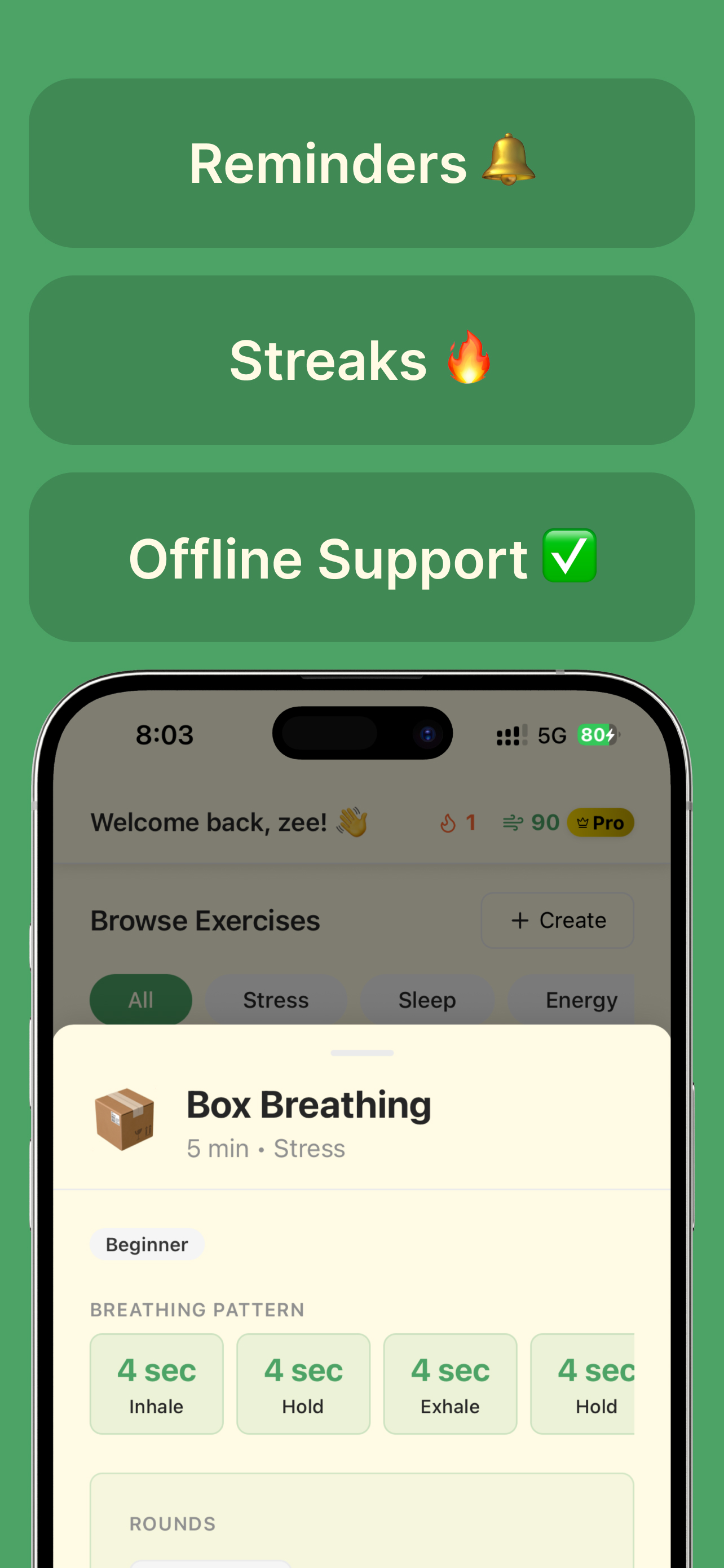 Breathworkk: 호흡 앱 - 전문가가 고안한 호흡 훈련 가이드를 통해 호흡하고 휴식을 취하세요. 미디어 1