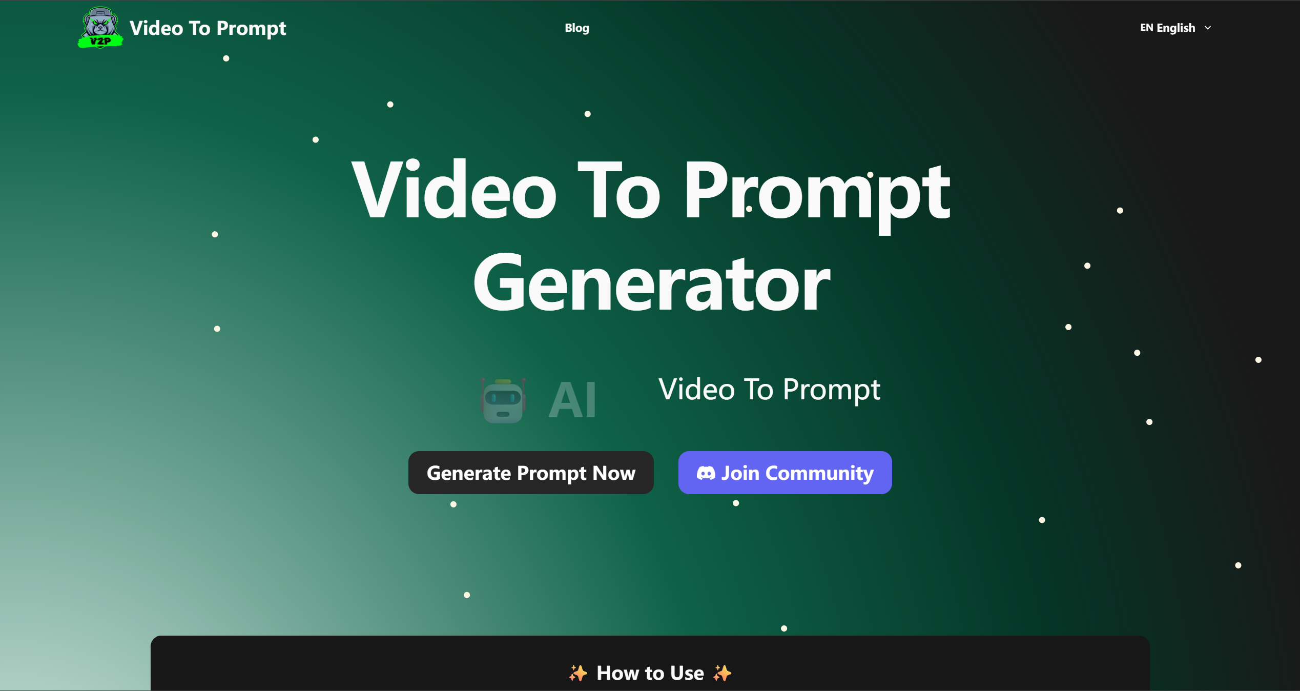 プロンプトジェネレーターへのビデオ