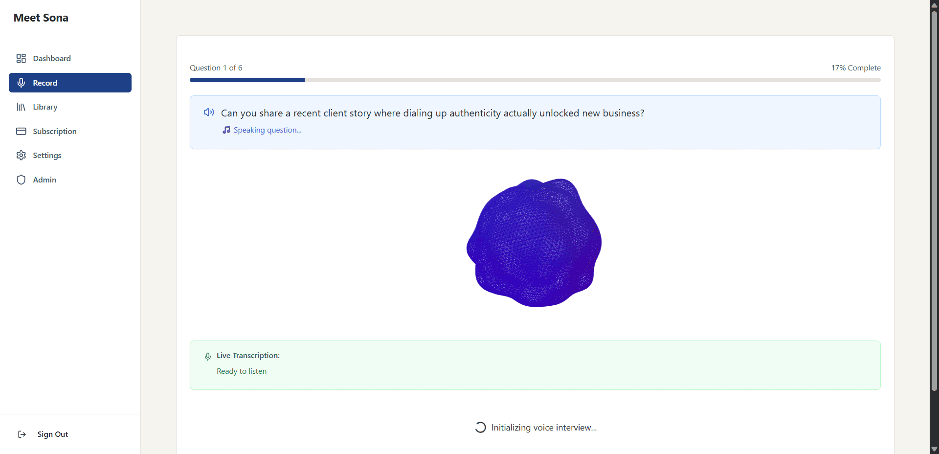 ソナの紹介 - 1回の10分間のインタビューで1週間分のコンテンツ。メディア2