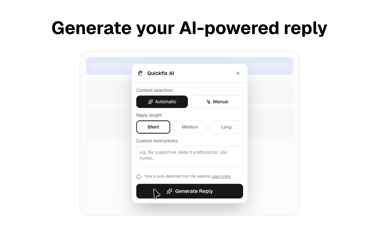 IA de solución rápida - Responda más rápido con IA en cualquier sitio web media 1