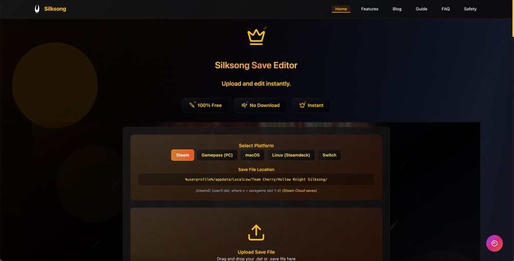 丝歌保存编辑器 - Silksong 保存编辑器：轻松管理您的游戏进度媒体1