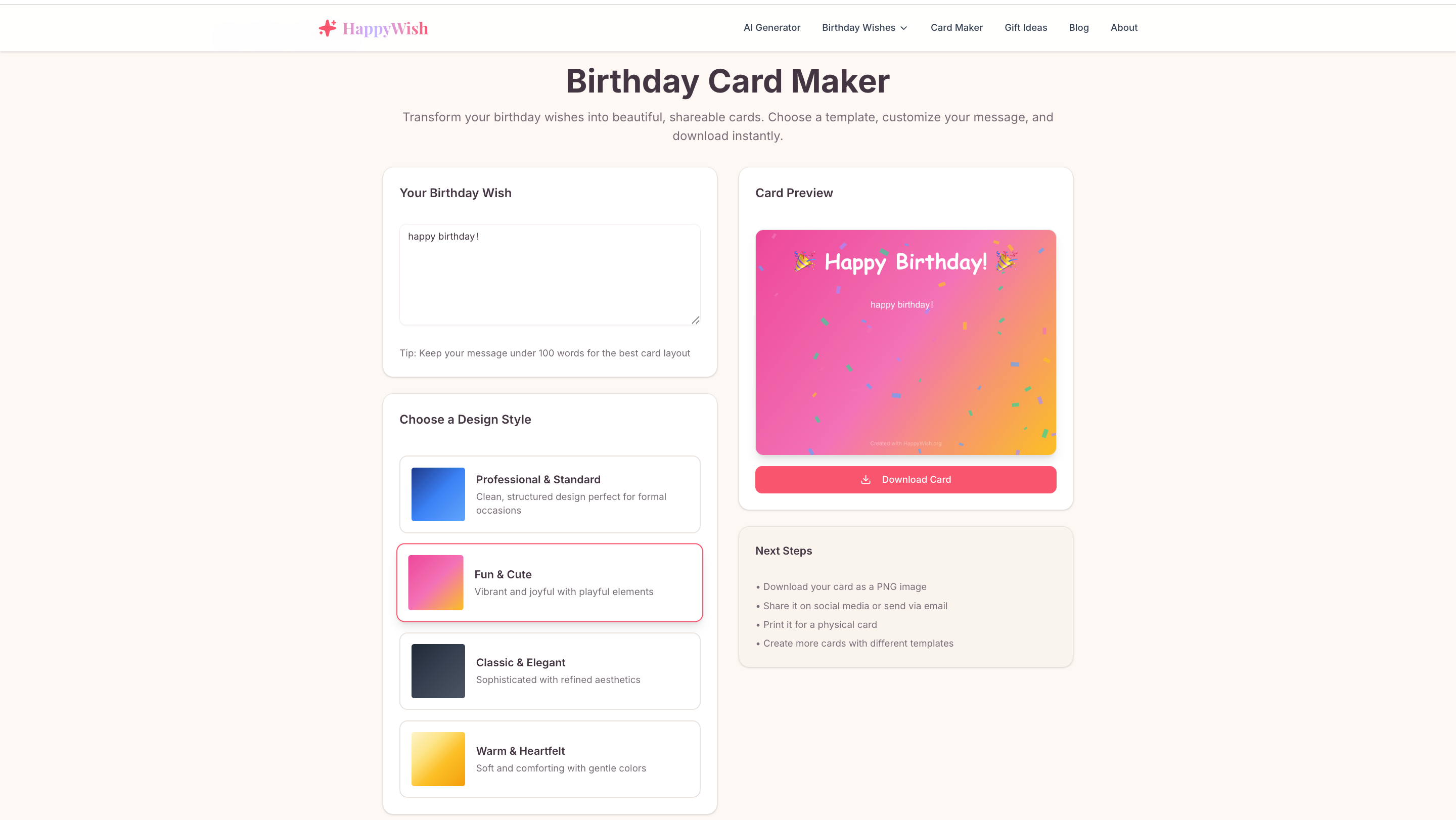 HappyWish - Personalized Happy Birthday Wishes & Cards Generated with AI.媒体4
