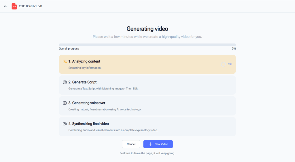 PDF in video AI - Converti PDF e qualsiasi contenuto in video online gratuitamente media 4