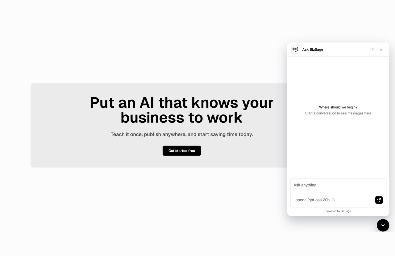 BizSage - Un chatbot AI che comprende la tua attività media 1