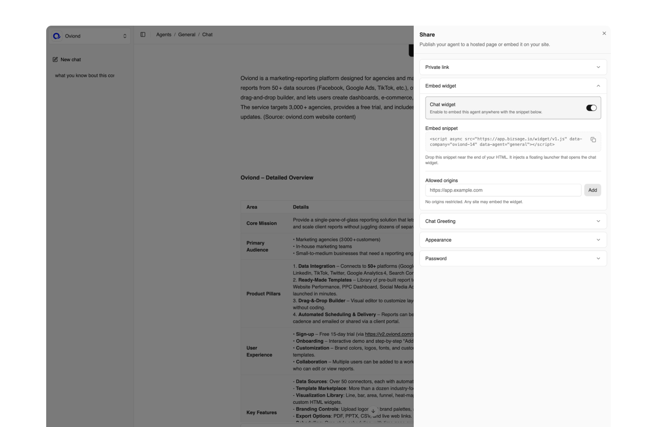 BizSage - Un chatbot AI che comprende la tua attività media 2
