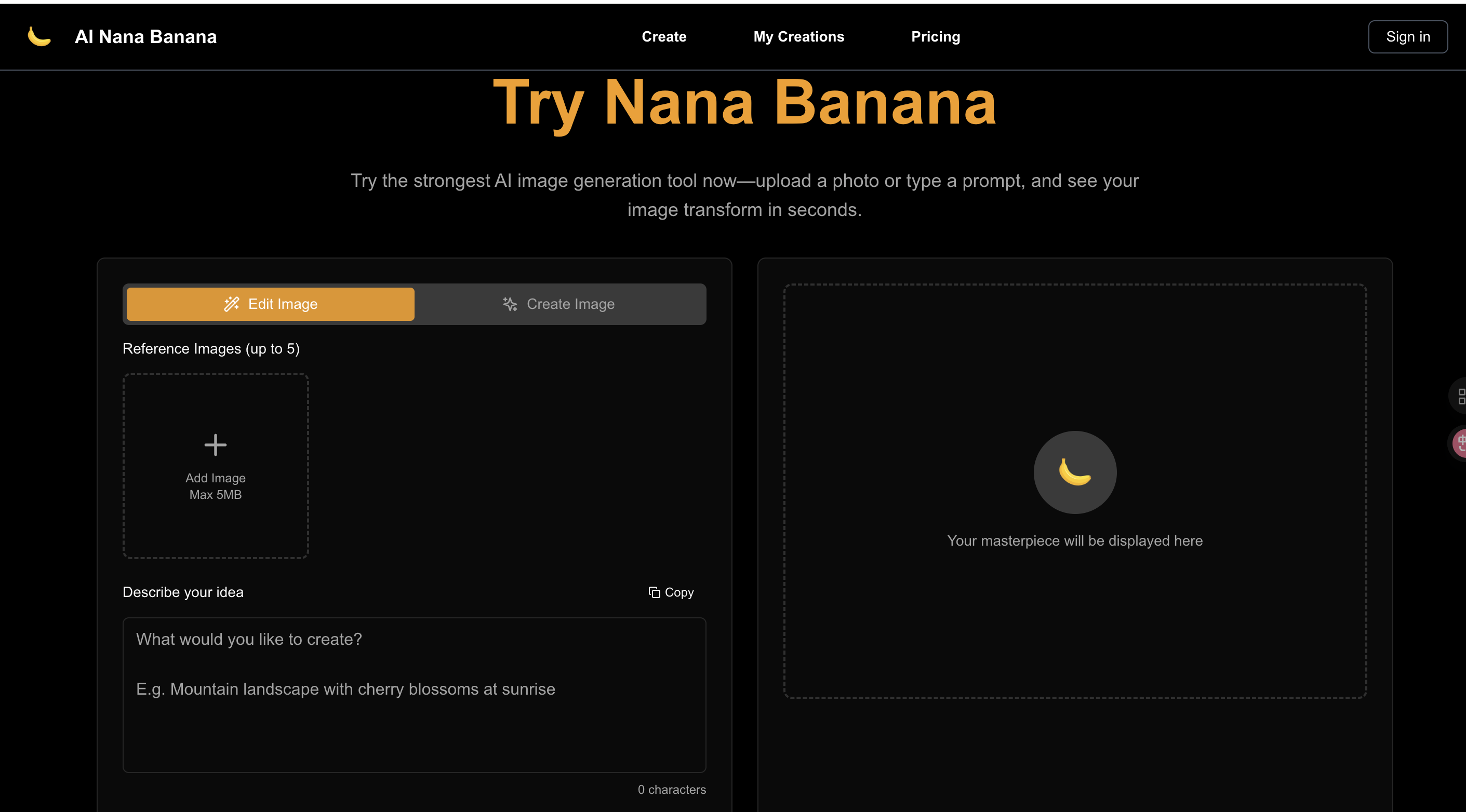 AI Nana Banana: snelle AI-beeldeditor en -generator - Snelle AI-beeldeditor en -generator media 1