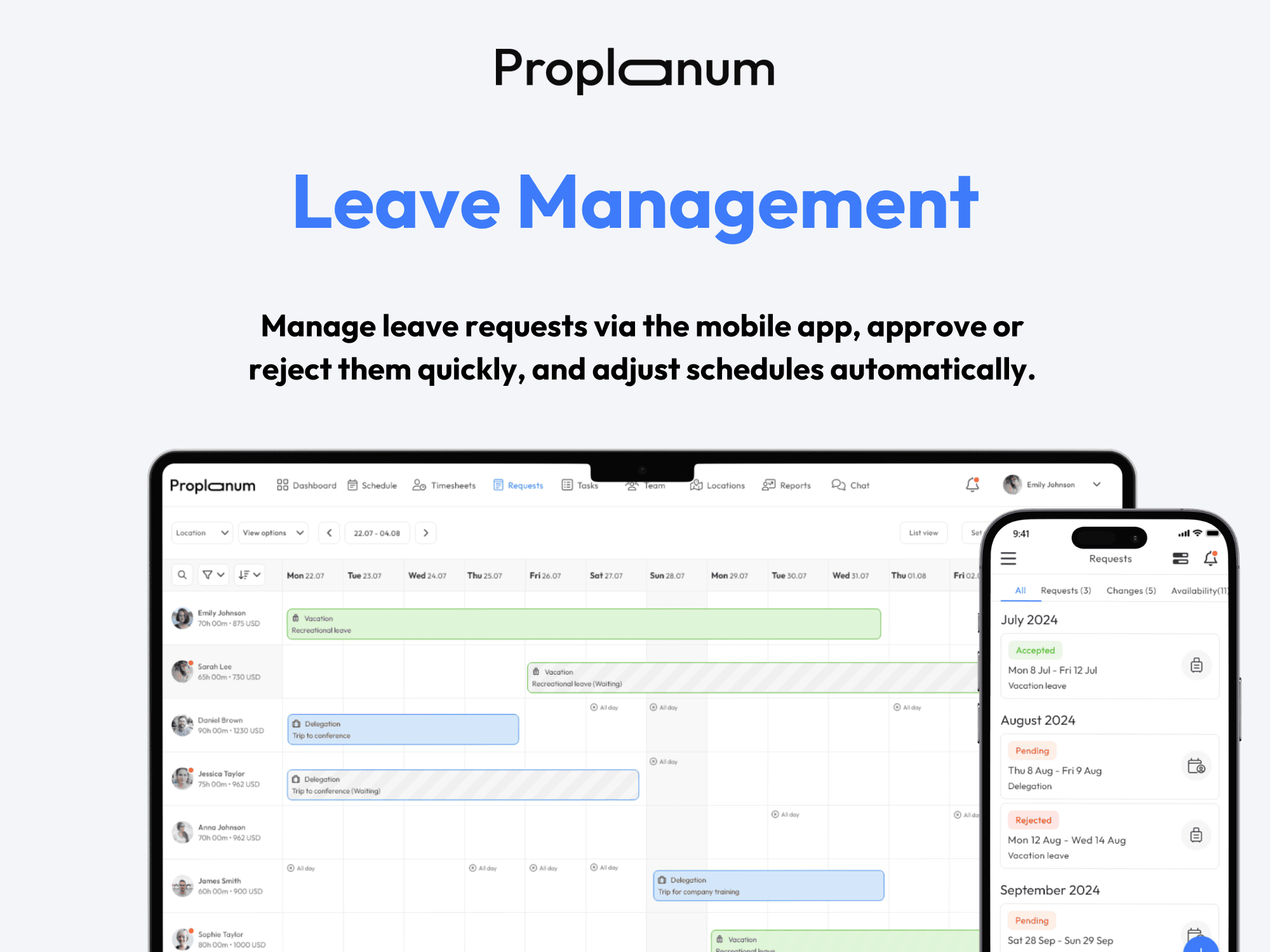 प्रोप्लेन - आधुनिक टीमों के लिए स्मार्ट शिफ्ट योजना और समय ट्रैकिंग। मीडिया 2