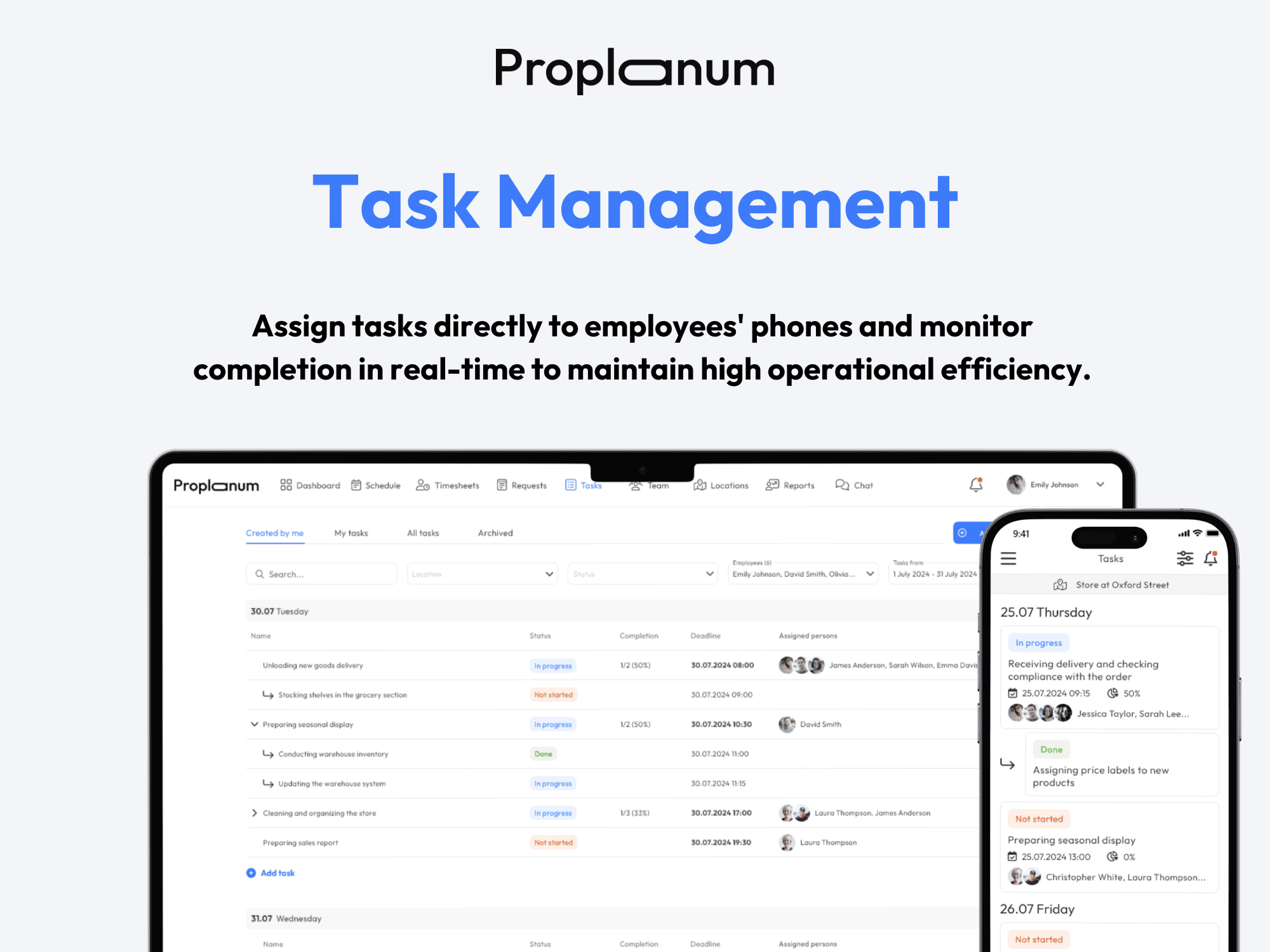 प्रोप्लेन - आधुनिक टीमों के लिए स्मार्ट शिफ्ट योजना और समय ट्रैकिंग। मीडिया 3