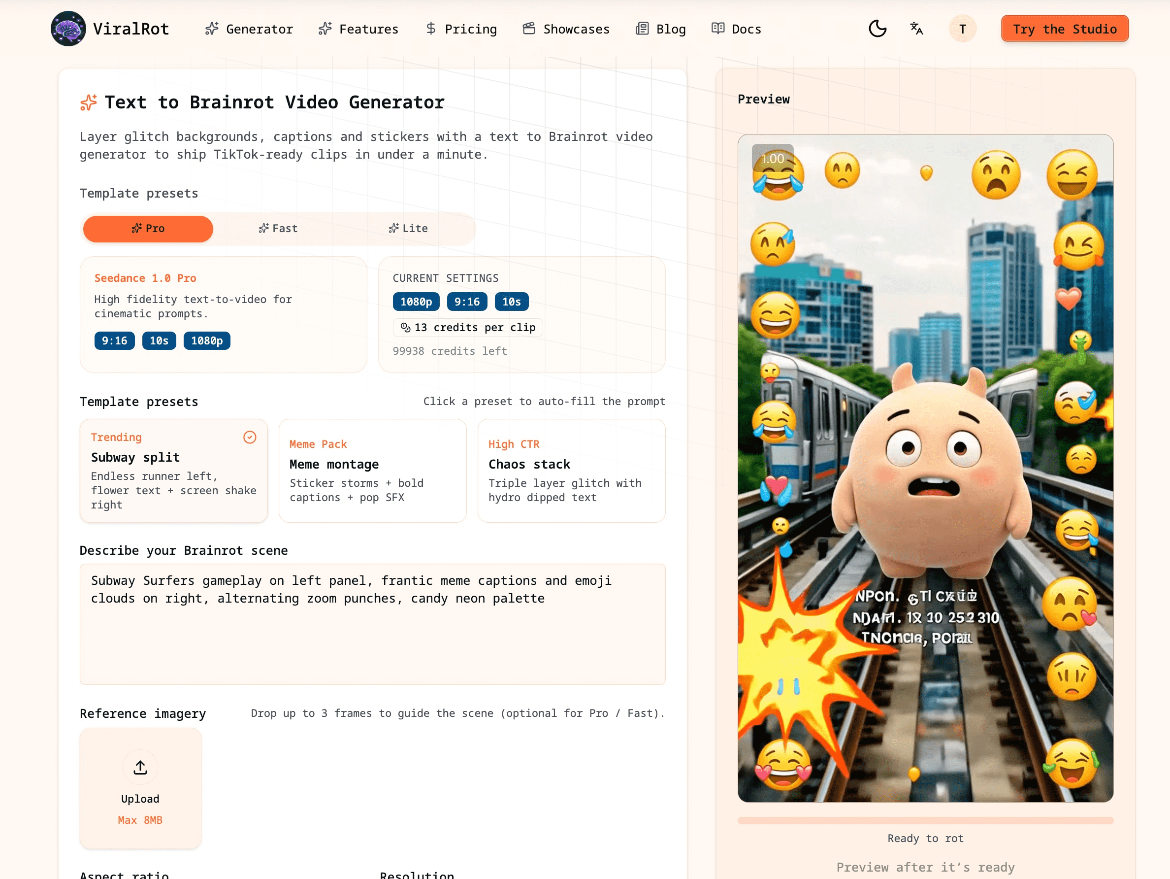 Media Viralrot - Teks ke brainrot penjana video 1