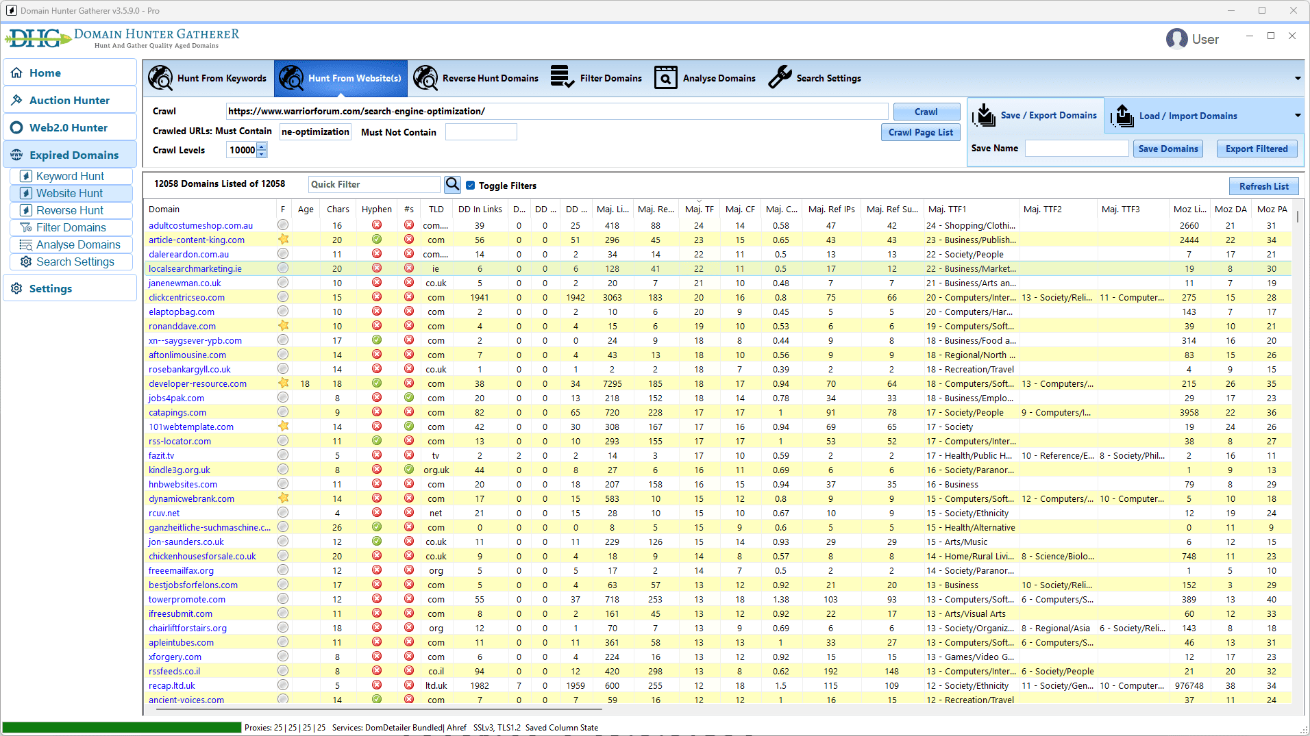 Recolectador de cazadores de dominios