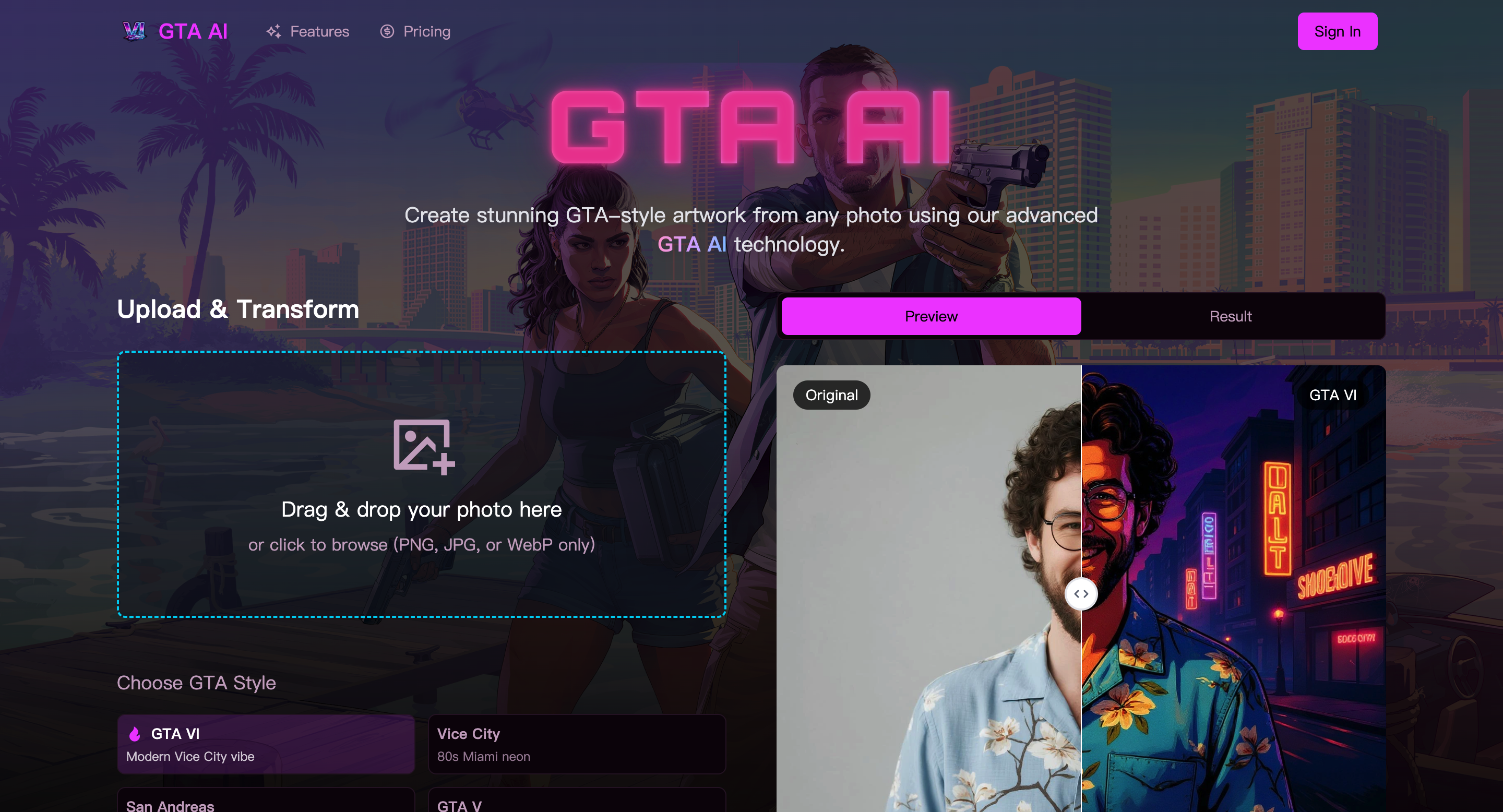 Media Gta ai - GTA AI - Tukar foto anda ke Karya Seni Gaya GTA yang menakjubkan 1