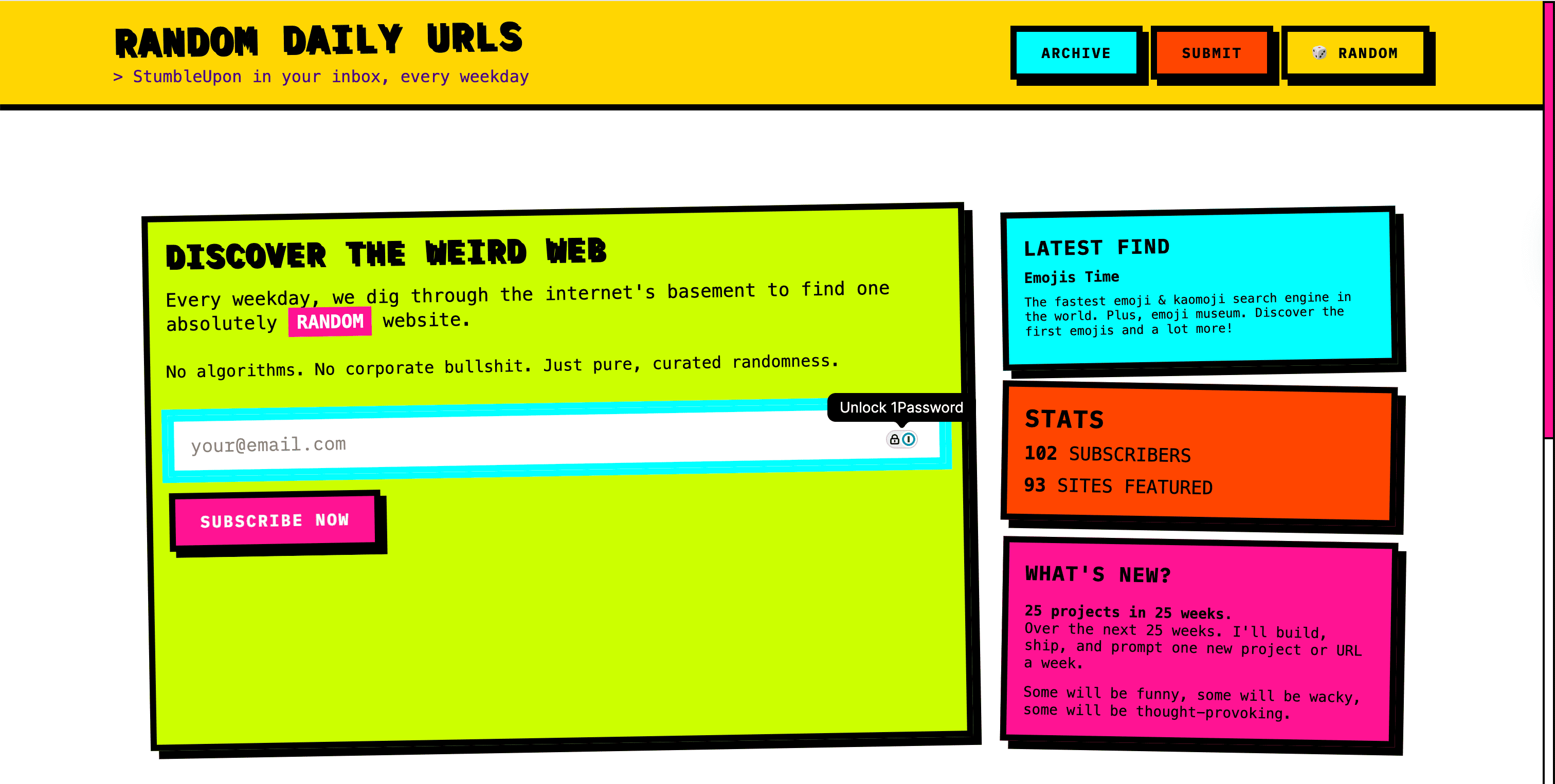 عناوين URL اليومية العشوائية