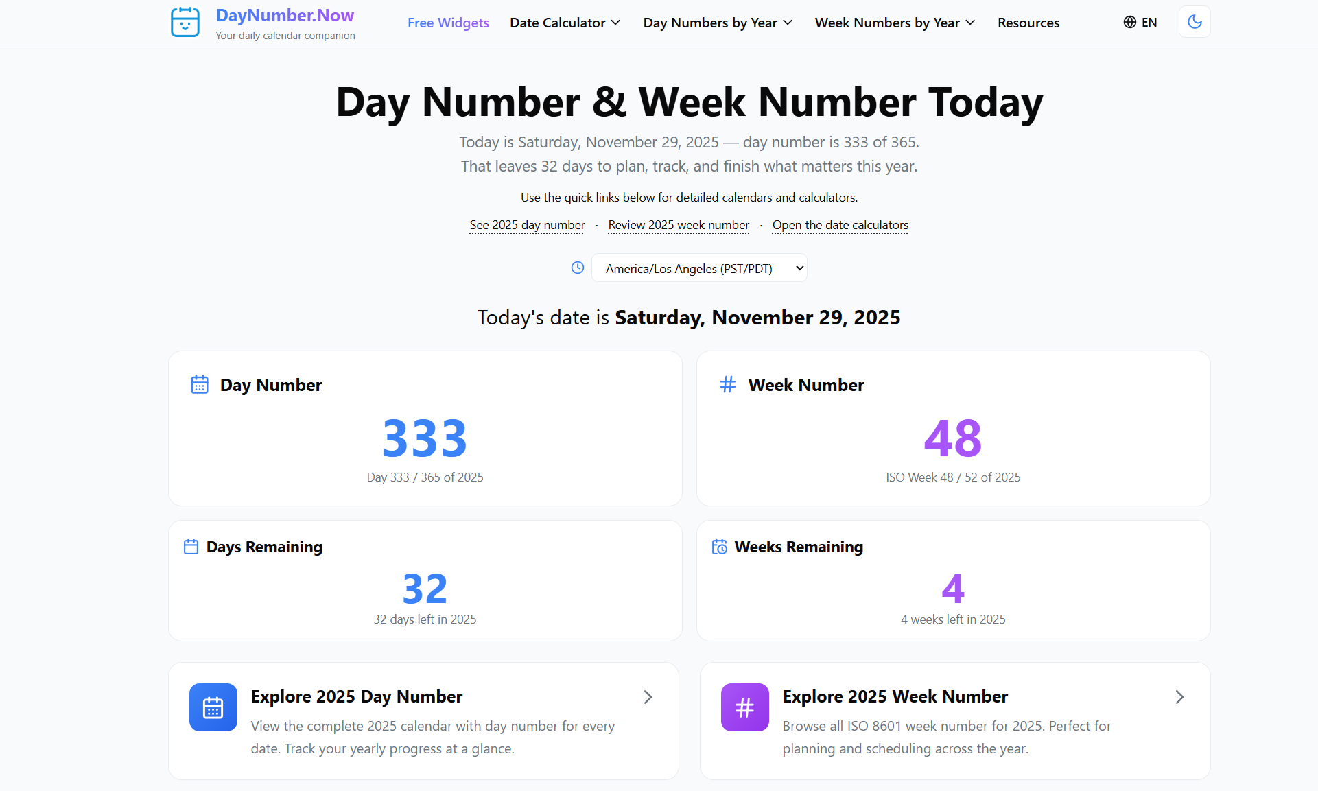 Media Nombor hari sekarang - Nombor Hari dan Kalkulator Nombor Minggu - Widget & Alat Data Percuma 1