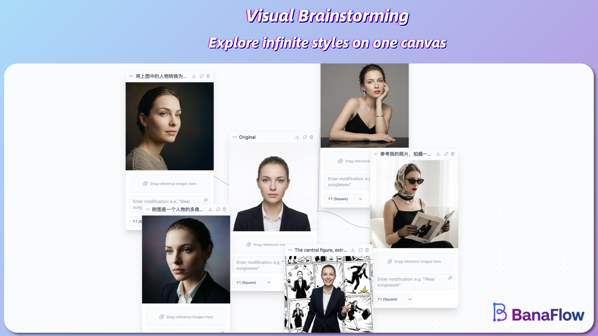 บานาโฟลว์ - วางแผนแนวคิดการออกแบบของคุณบนผืนผ้าใบ AI ที่ไม่มีที่สิ้นสุด media 3
