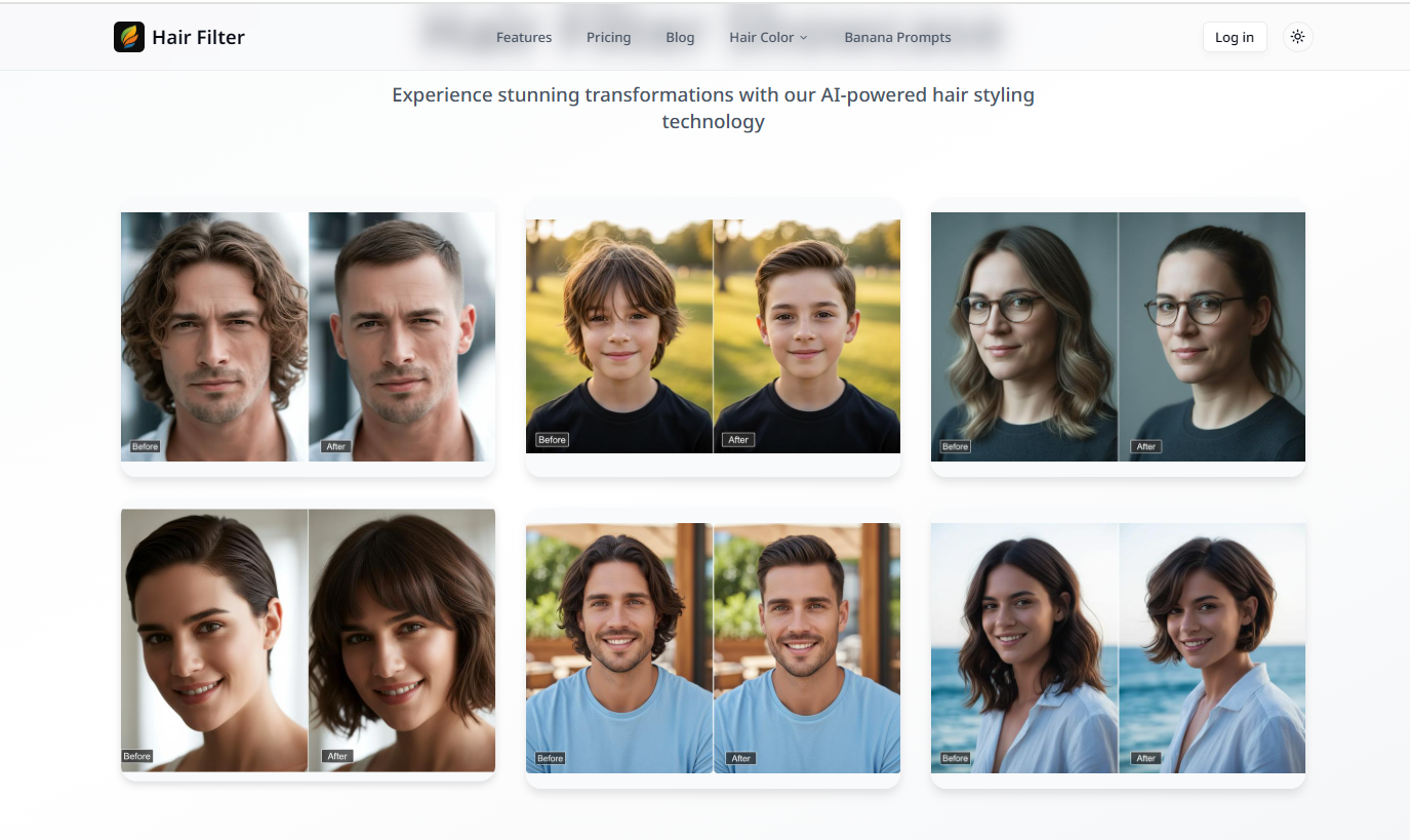filtro de cabello - Plataforma impulsada por IA que permite a los usuarios probarse virtualmente diferentes peinados y colores simplemente cargando una foto. media 1