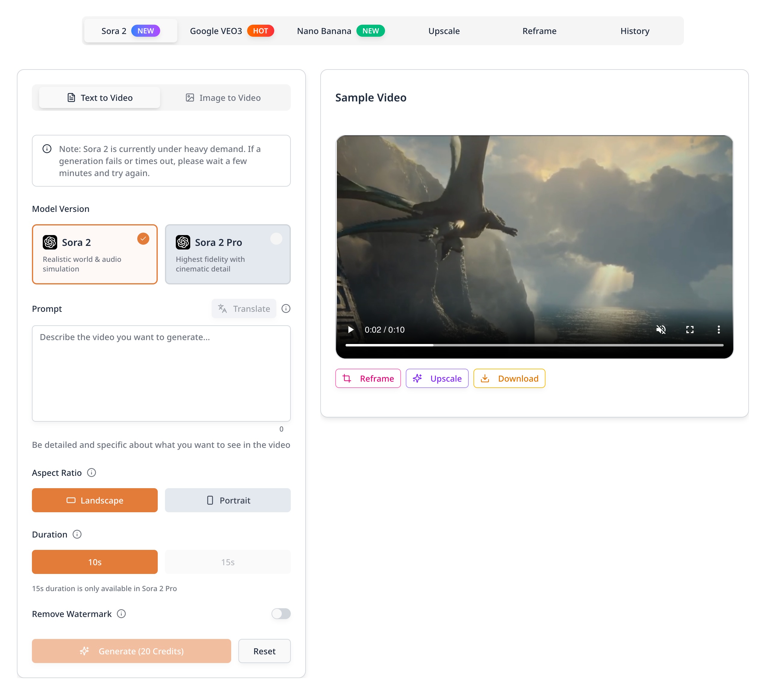 Sora 2 - Generador de vídeo cinematográfico AI con audio - Crea vídeos cinematográficos de IA con audio sincronizado media 1