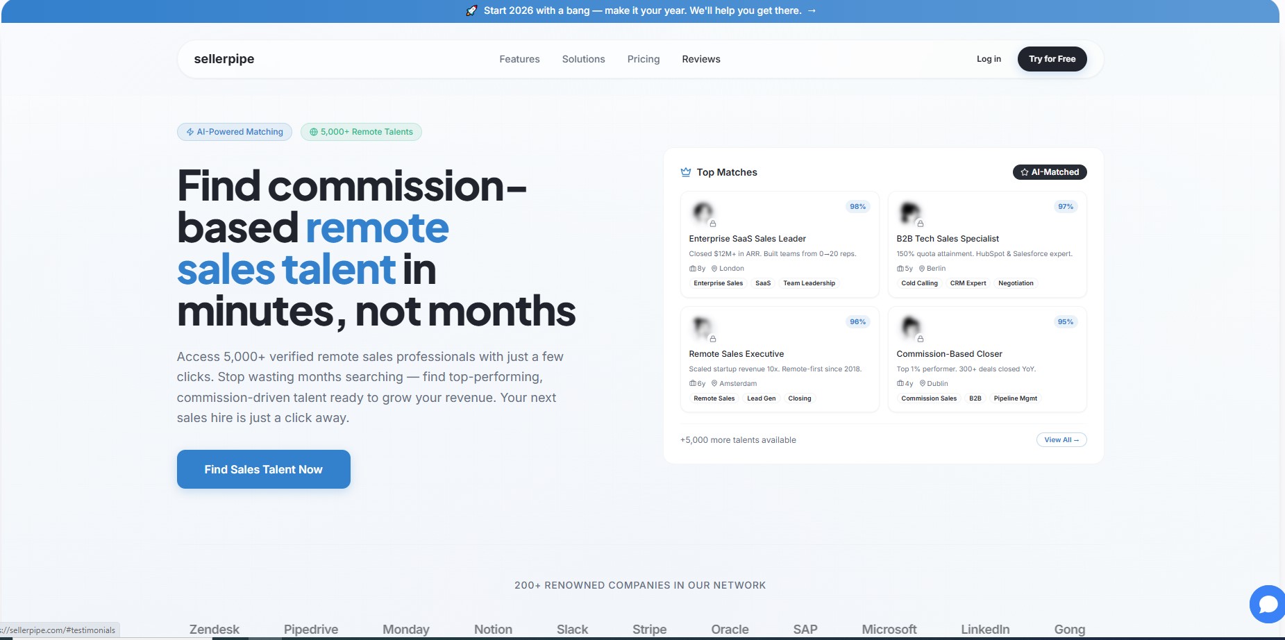 tubo vendedor - Encuentre los mejores talentos de ventas remotas basados ​​en comisiones en minutos media 1