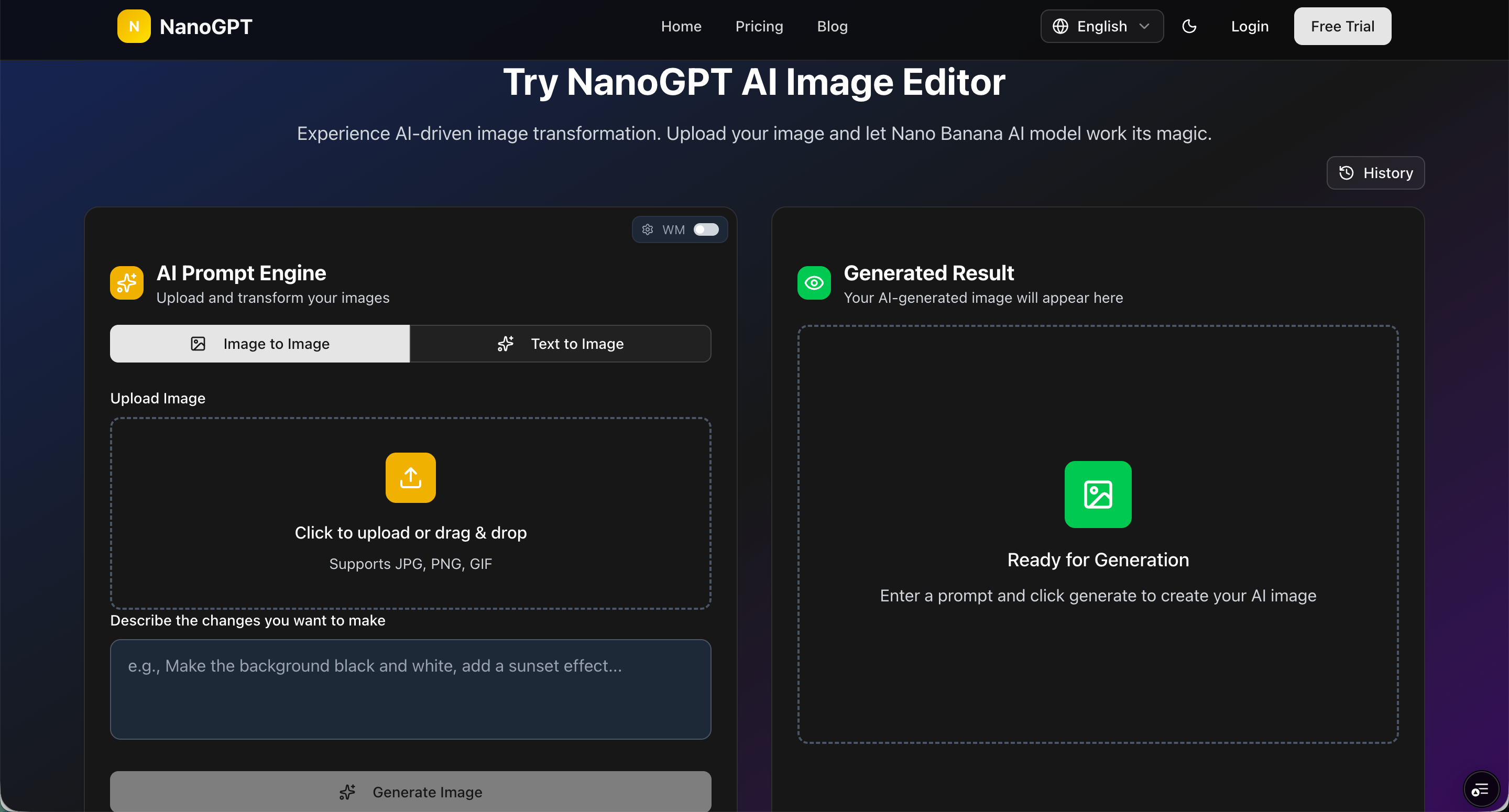 Media NanoGPT - Chỉnh sửa và tạo hình ảnh Nano Banana 1