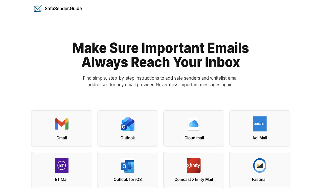 Guía de remitente seguro - Lista blanca de correo electrónico, remitente seguro, capacidad de entrega de correo electrónico, filtro de spam. media 1
