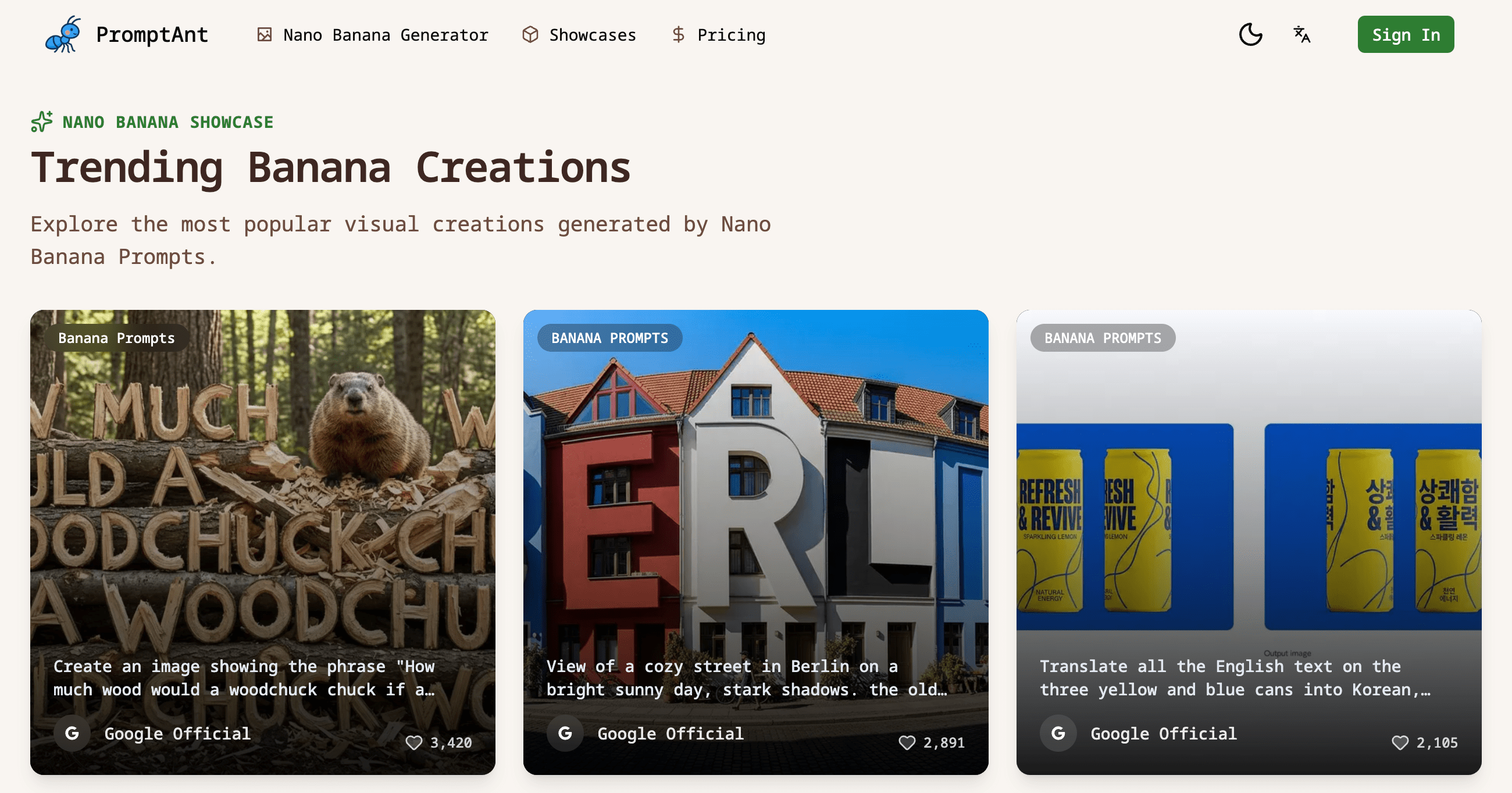プロンプトアント - トレンドのナノ バナナ プロンプトを発見、共有、作成しますメディア1