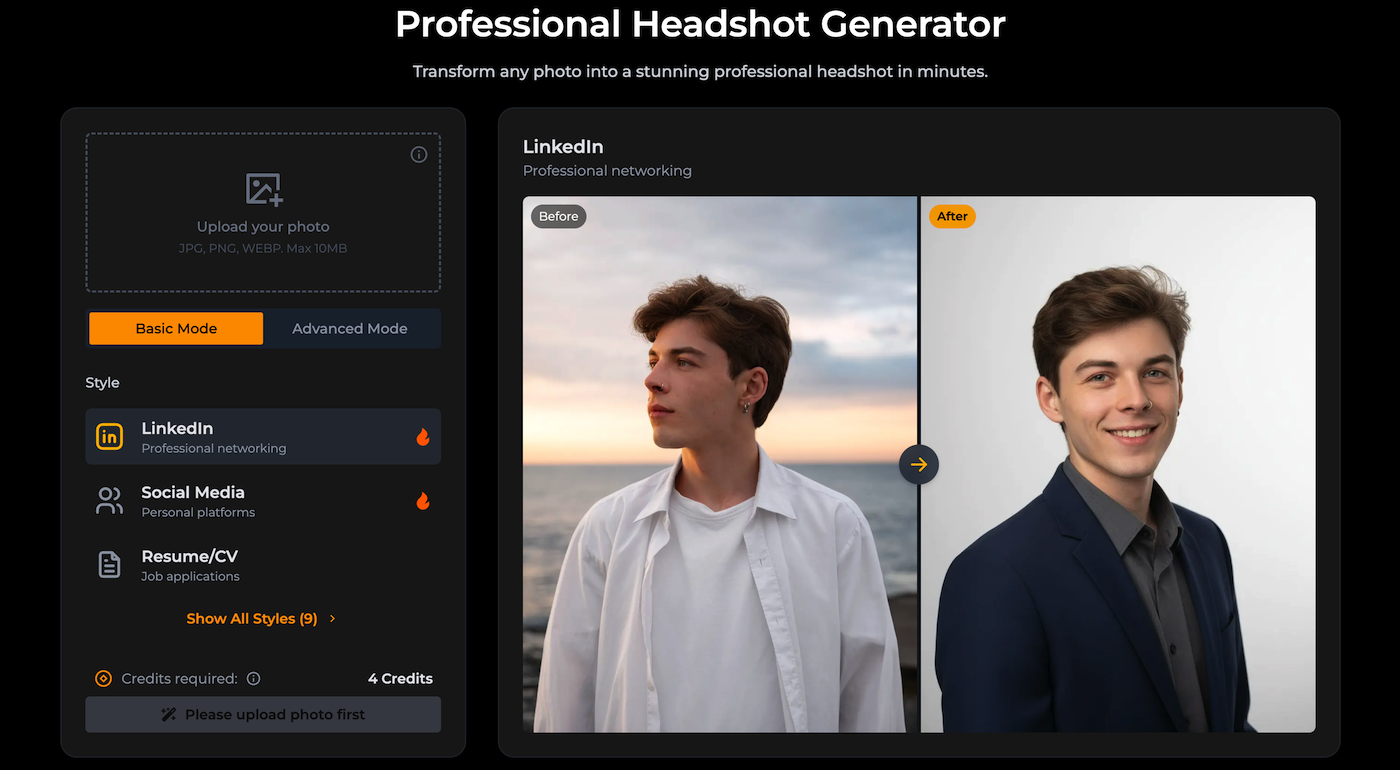 Fastheadshot - Transforma fotos casuales en retratos profesionales en segundos media 1