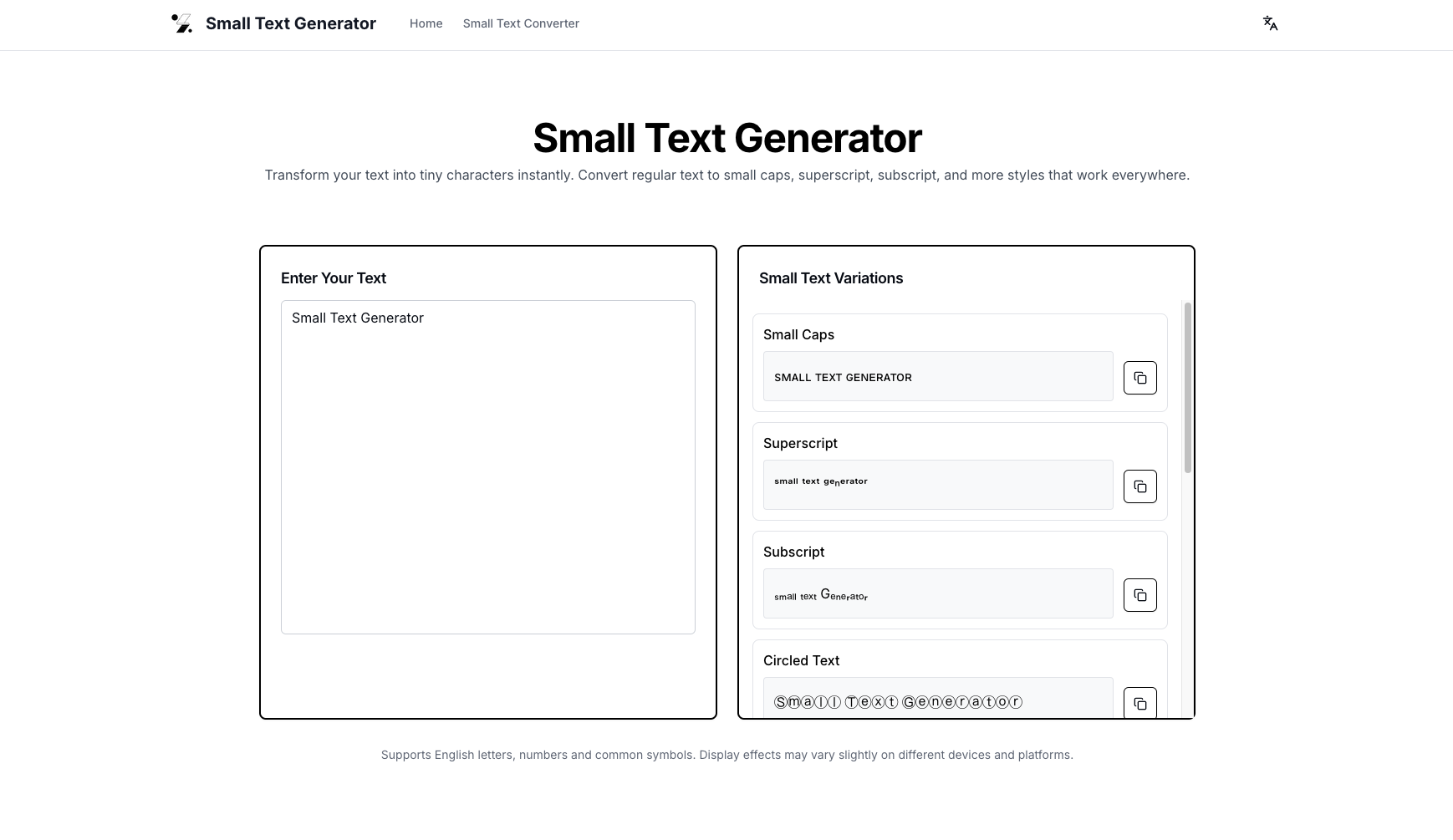 Generador de texto pequeño