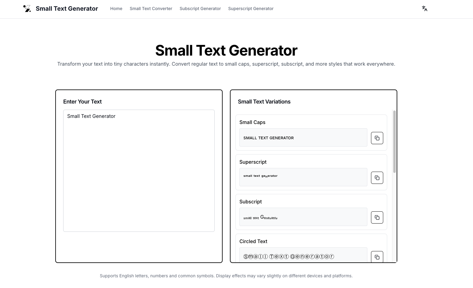 Generador de texto pequeño - Generador de texto pequeño: texto pequeño y elegante (copiar y pegar) media 2