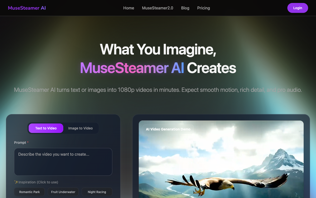 MuseTeameri ai - MuseSteamer AI – 영화 같은 품질을 위한 AI 기반 비디오 제작자 미디어 1