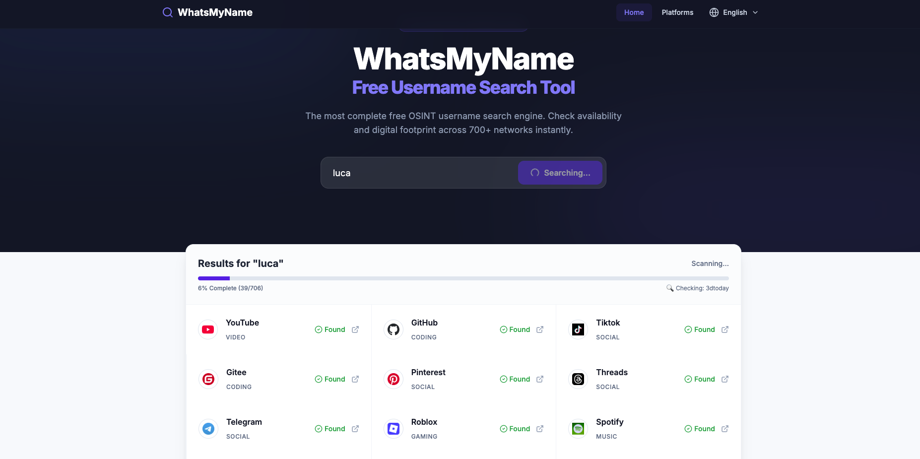 내 이름이 뭐죠? - 무료 사용자 이름 검색 및 가용성 검사기 미디어 1