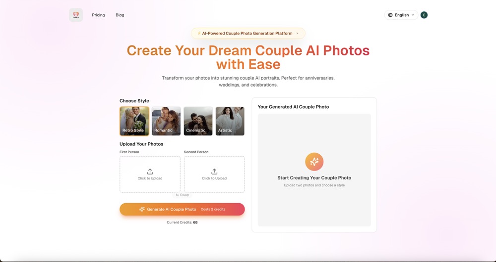 커플 아이 - AI 기반 커플 사진 생성기 미디어 1