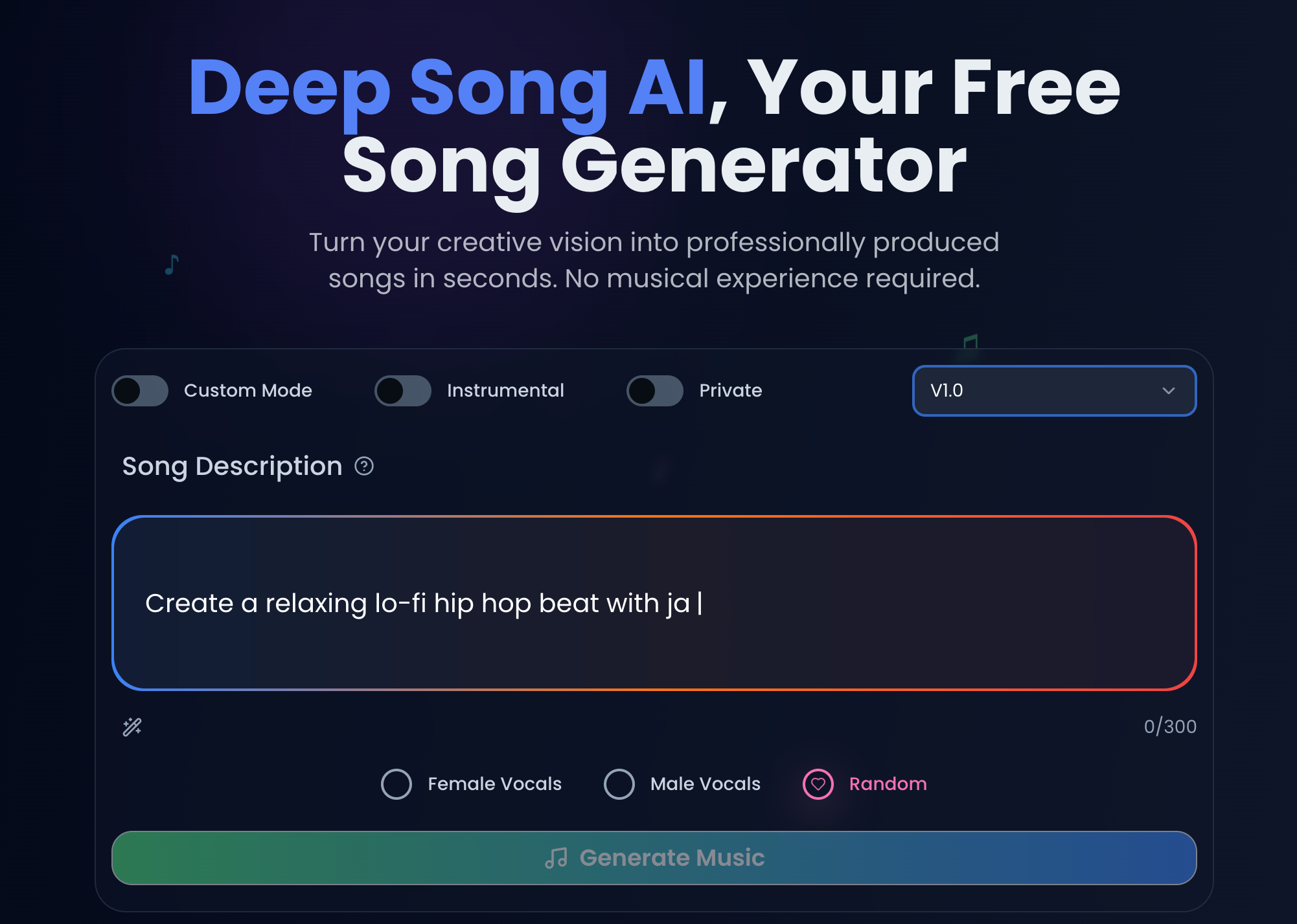 Deepsong AI - #1 AI 음악 및 노래 생성기 무료 온라인 |Deepsong.ai 미디어 1