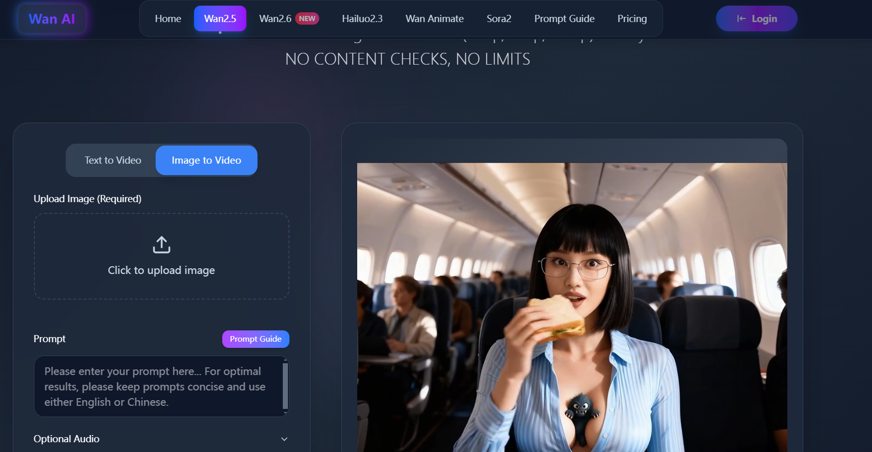 Wan AI - 電影級人工智能視頻生成器 - 創建無內容限制的影院級 1080p 視頻 - 由開源 Wan AI 提供支持 media 1