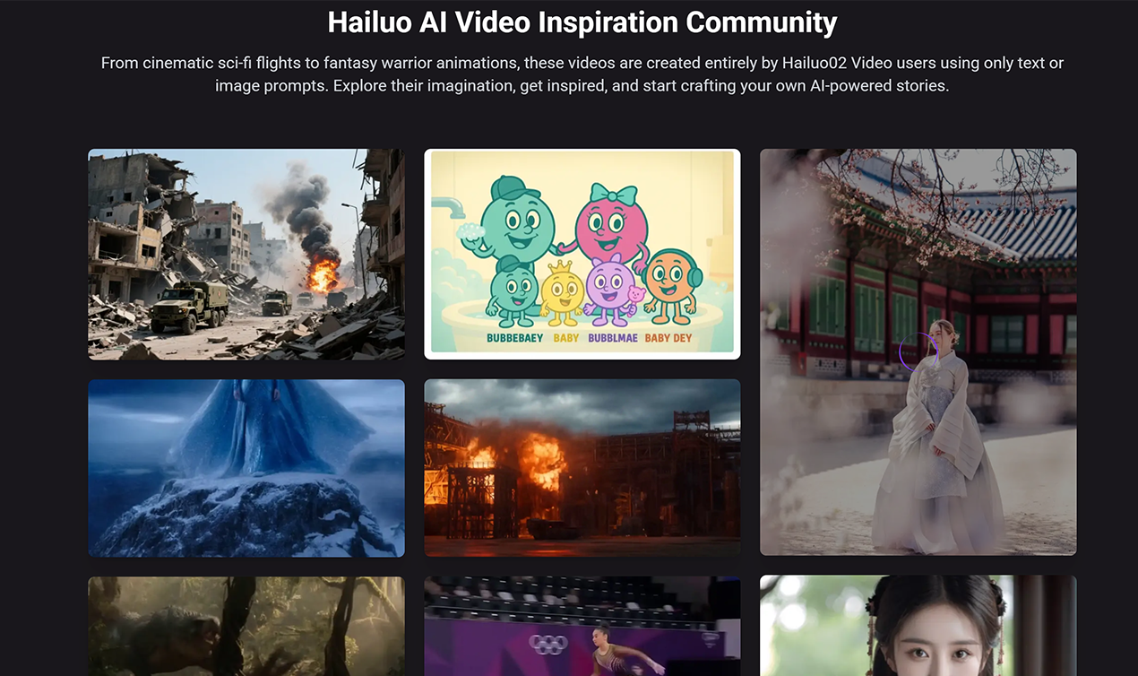Media Hailuo 02 Penjana Video AI - Buat video dinamik dengan teks & gambar 2