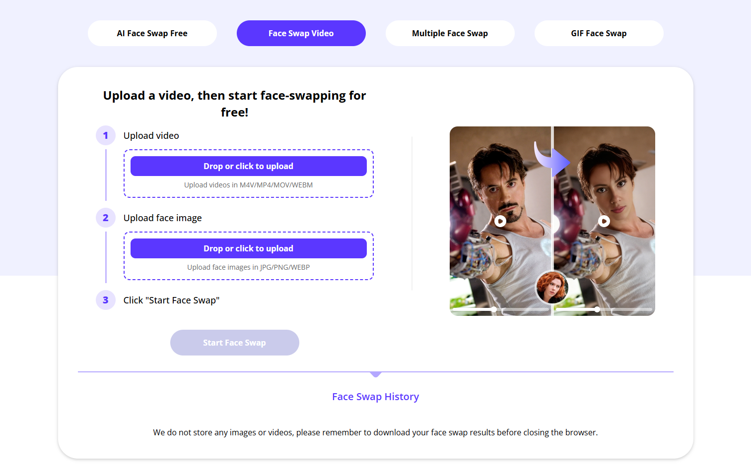 DeepSwapFace - AI Face Swap ที่ดีที่สุดออนไลน์ฟรี - DeepSwap Face (ไม่ต้องสมัคร) media 1