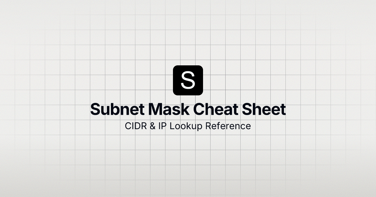 Subnet Mask Cheat Sheet